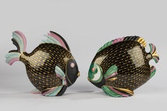 Conjunto de esculturas de peces de finales del siglo XX - Manifattura Artistica Le Porcellane