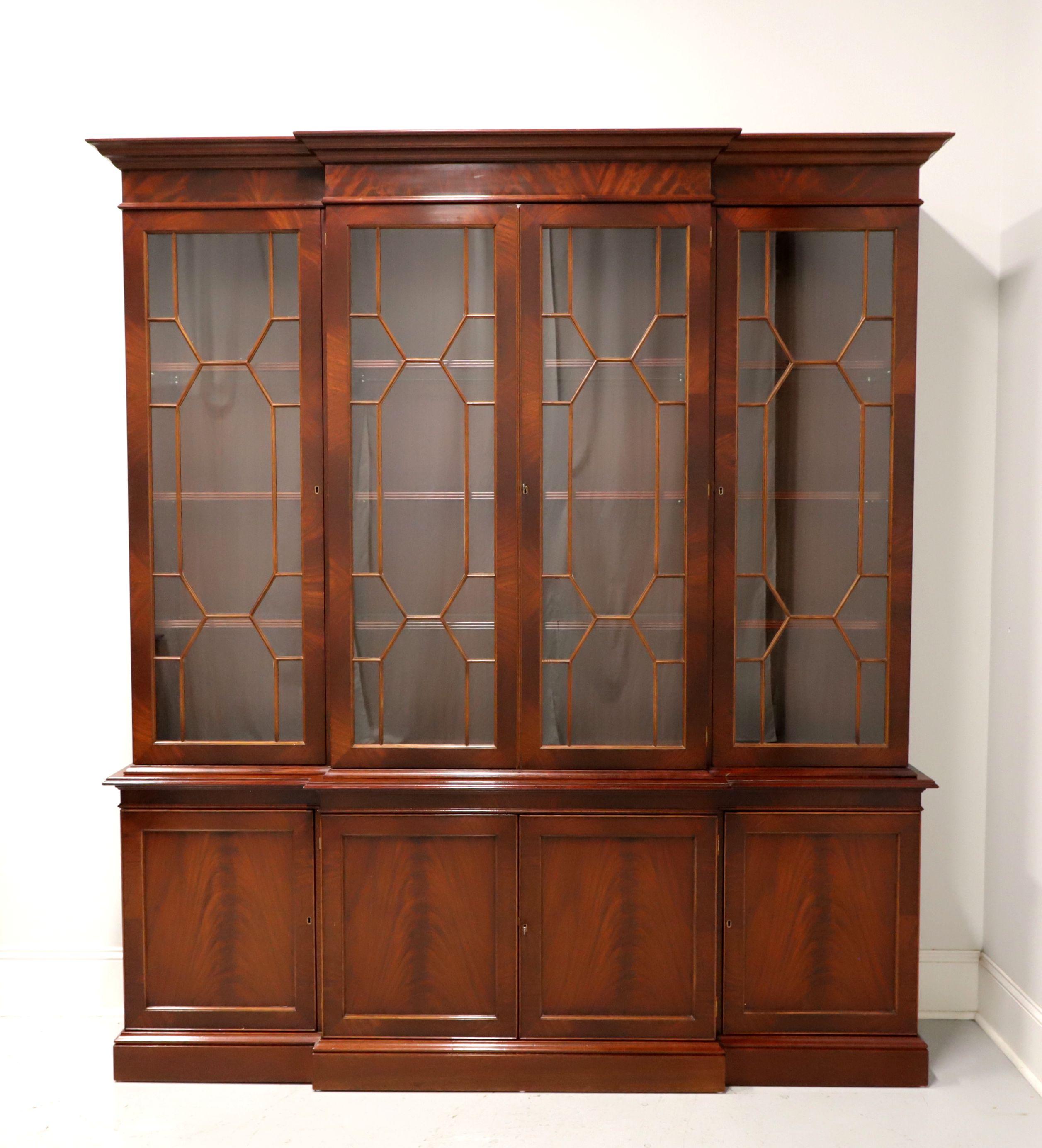 Late 20th Century Flame Mahogany Chippendale Breakfront China Cabinet 7