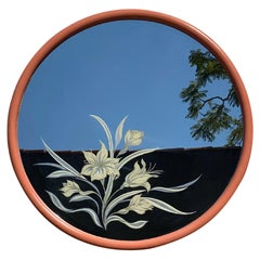 Late 20th Century Floral Etched Mirror