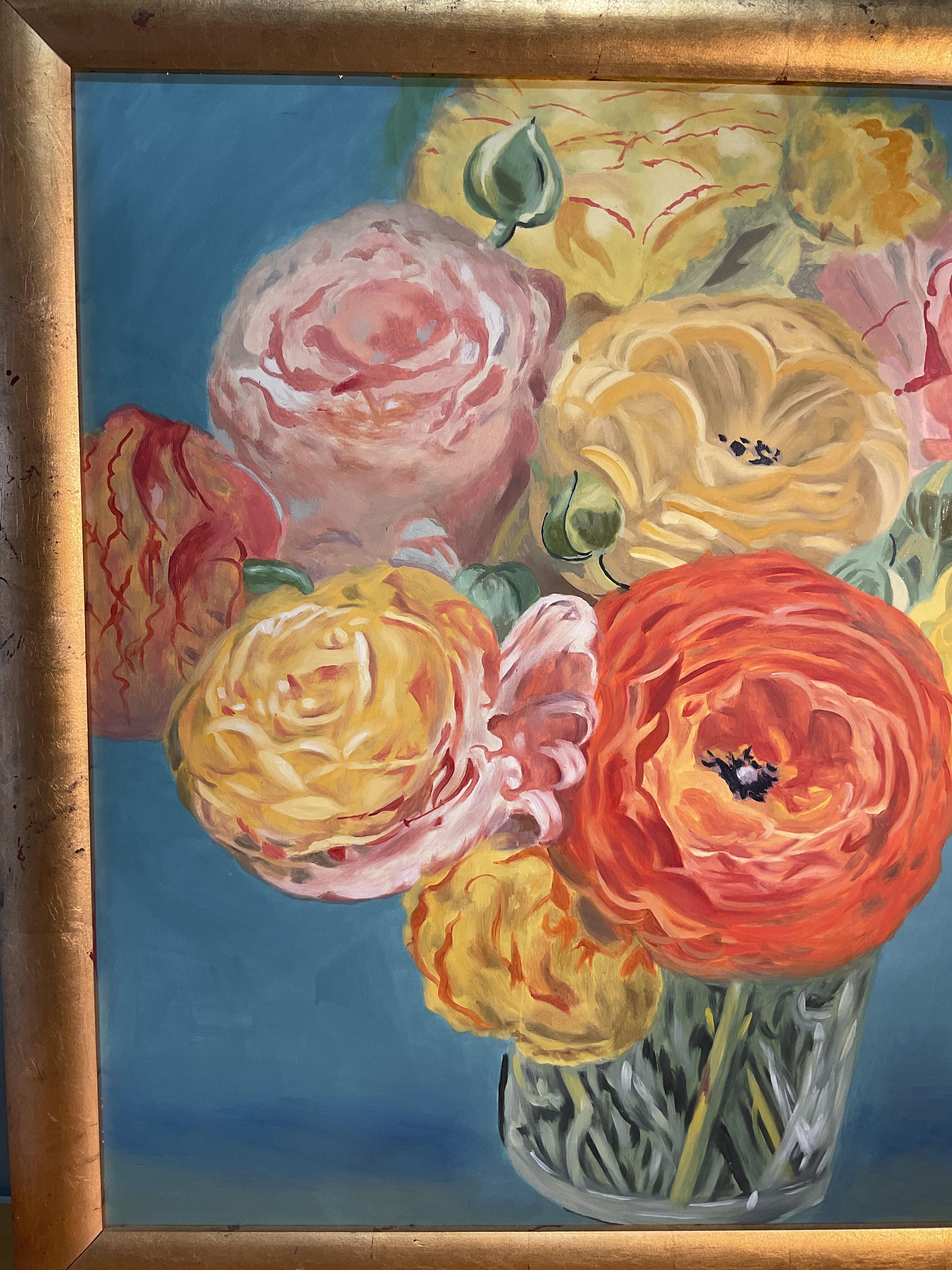 Canvas Late 20th Century Floral Painting For Sale
