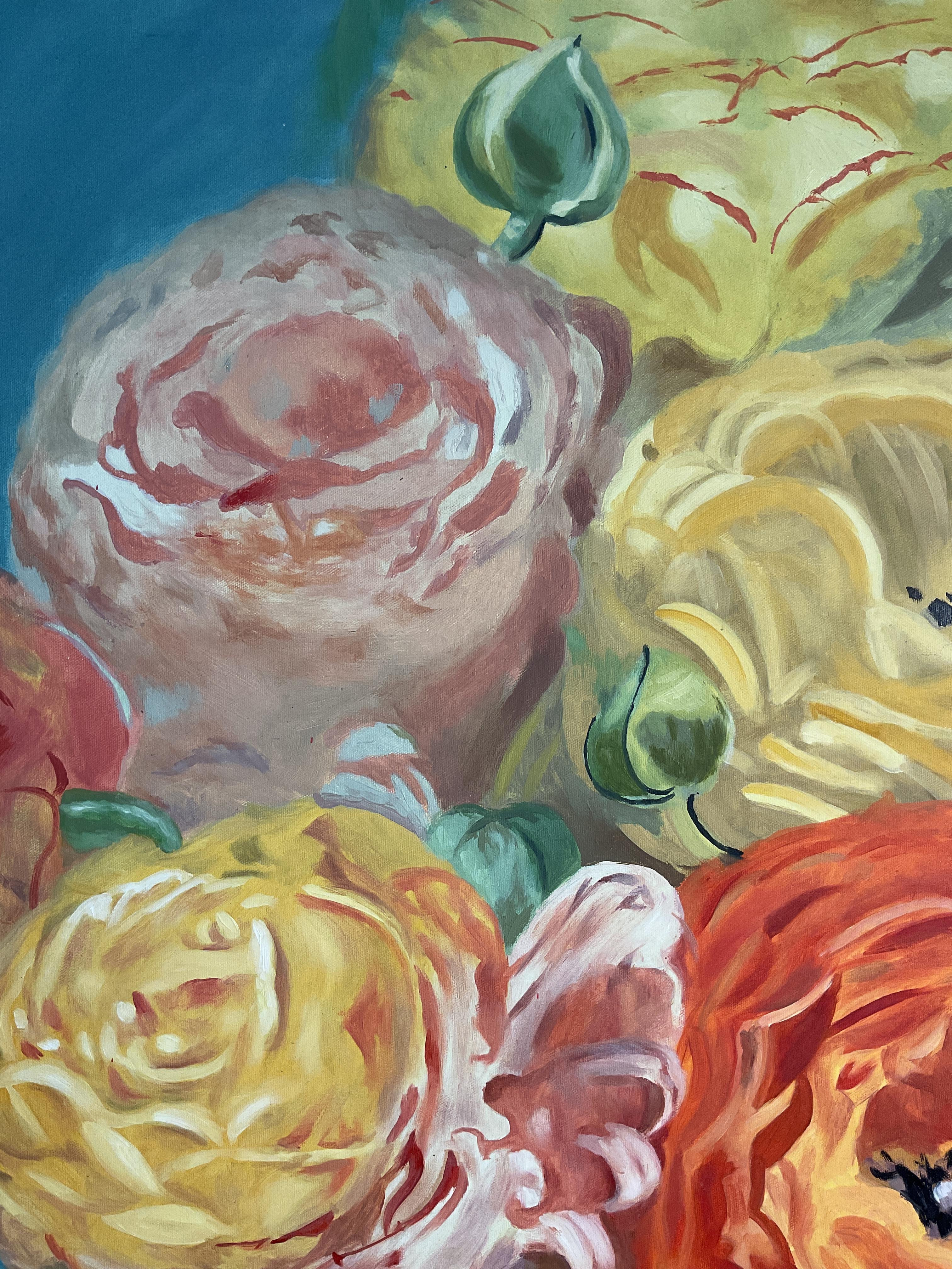 Late 20th Century Floral Painting For Sale 1