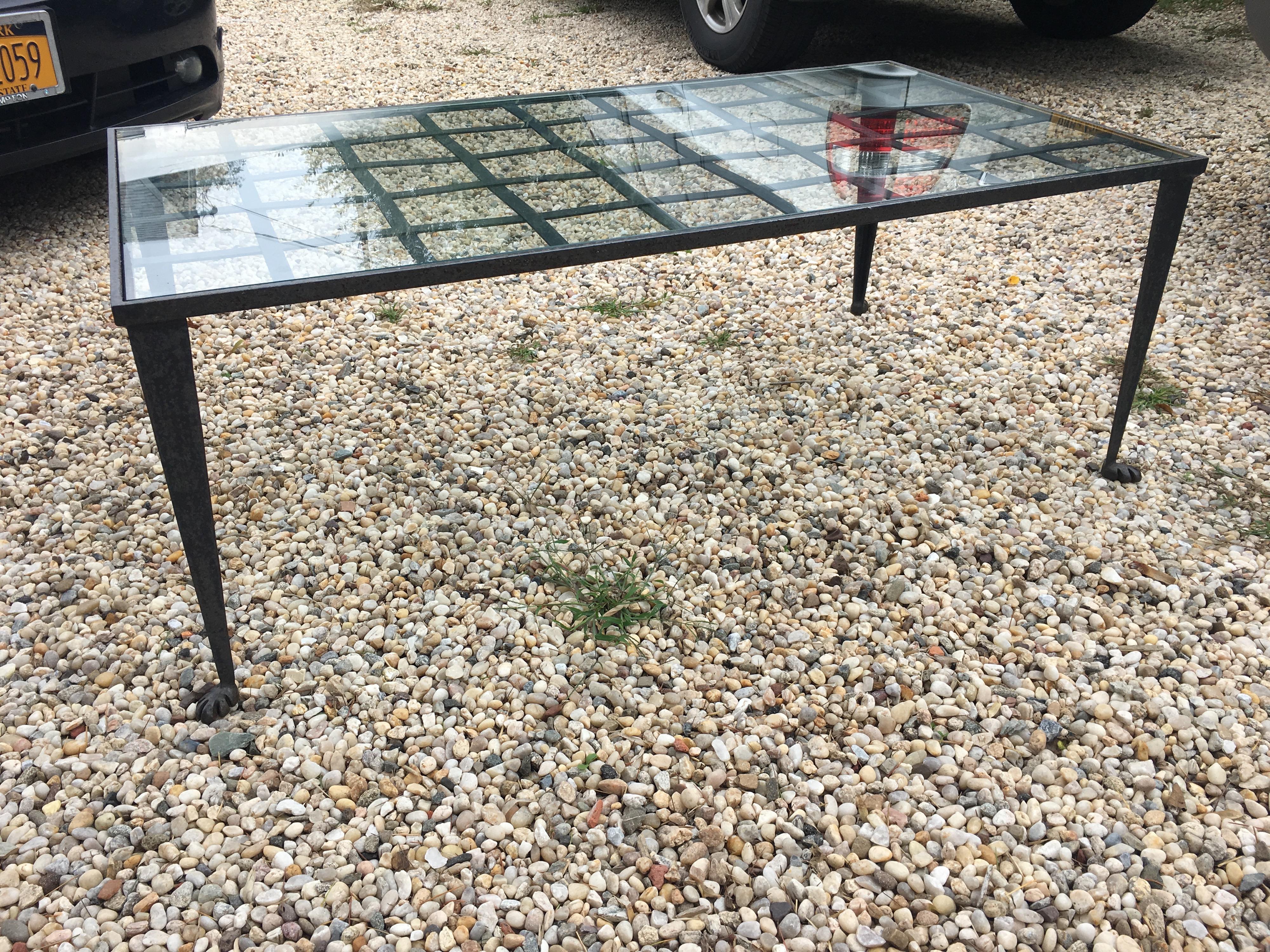Late 20th Century Forged Iron and Glass Coffee Table by La Forge Francaise 4