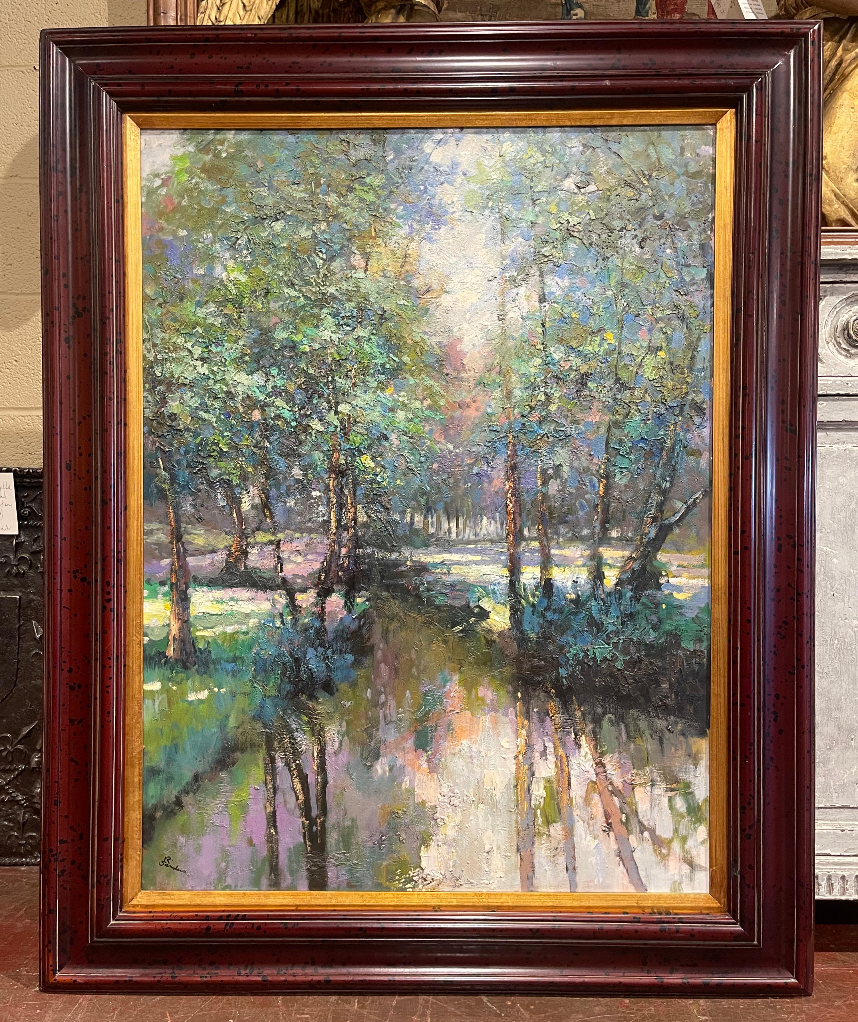 Late 20th Century Framed Oil on Canvas Landscape Painting Signed R. Sanders For Sale 1