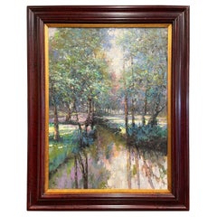 Late 20th Century Framed Oil on Canvas Landscape Painting Signed R. Sanders
