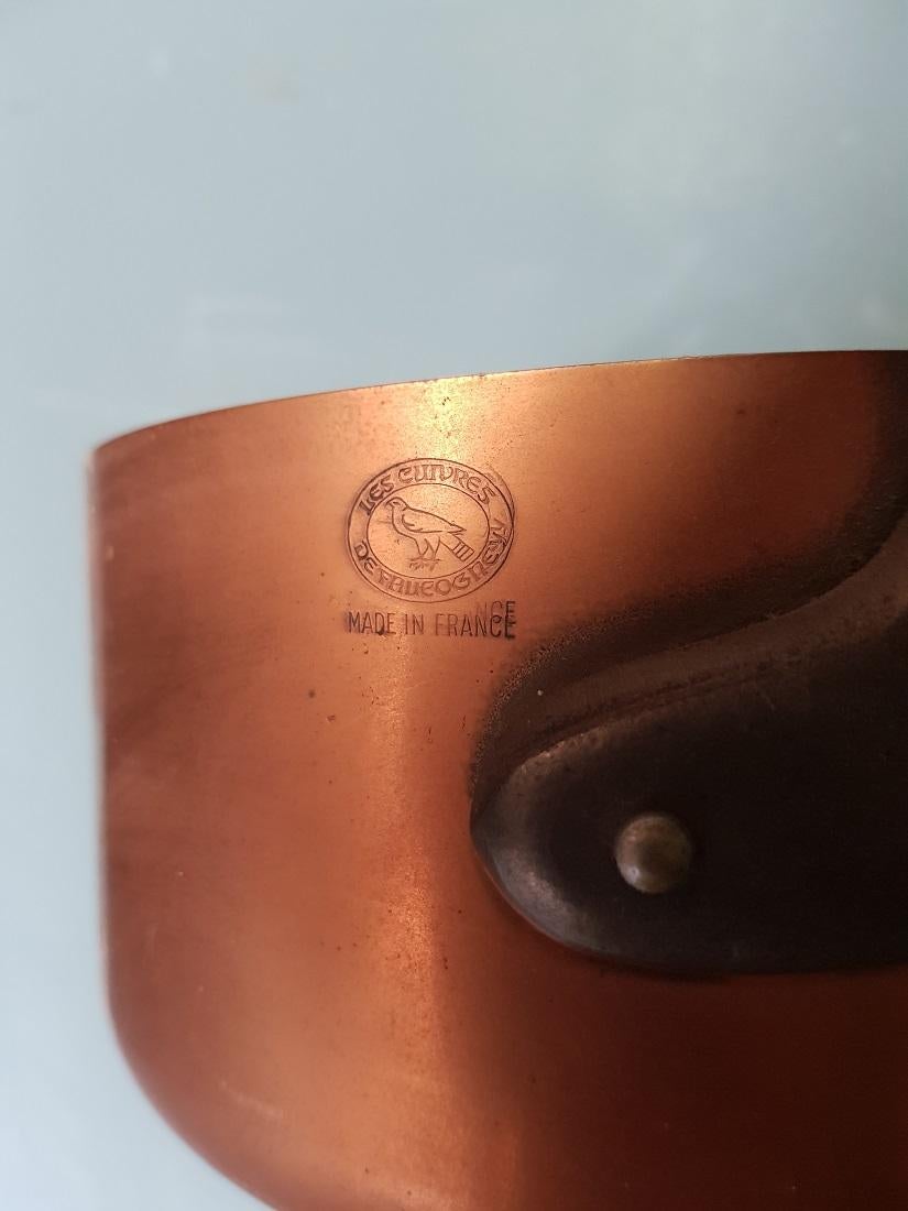 Late 20th Century French 5-Piece Copper Pans In Good Condition In Raalte, NL