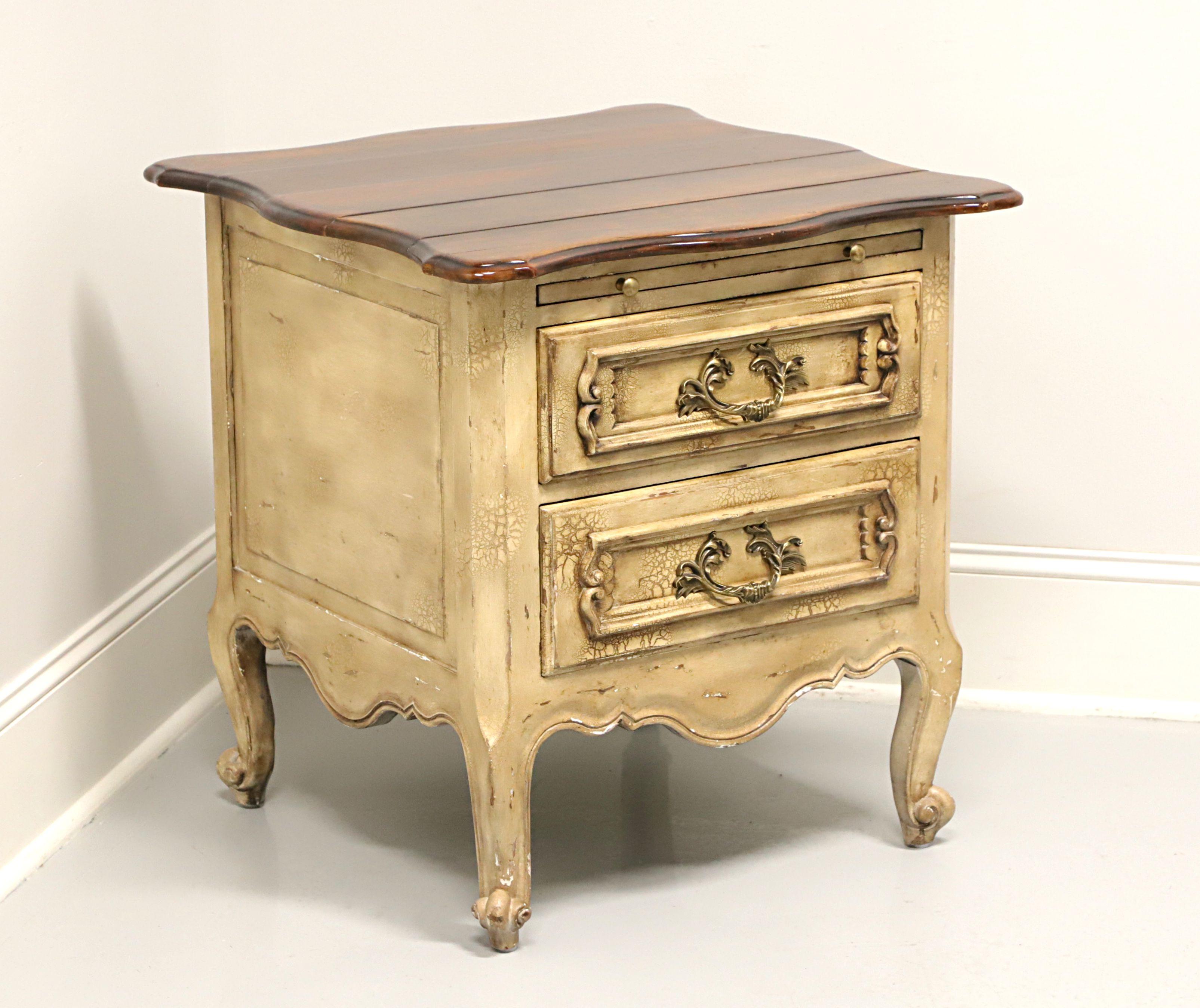 Late 20th Century French Country Style Plank Top Nightstand For Sale 1
