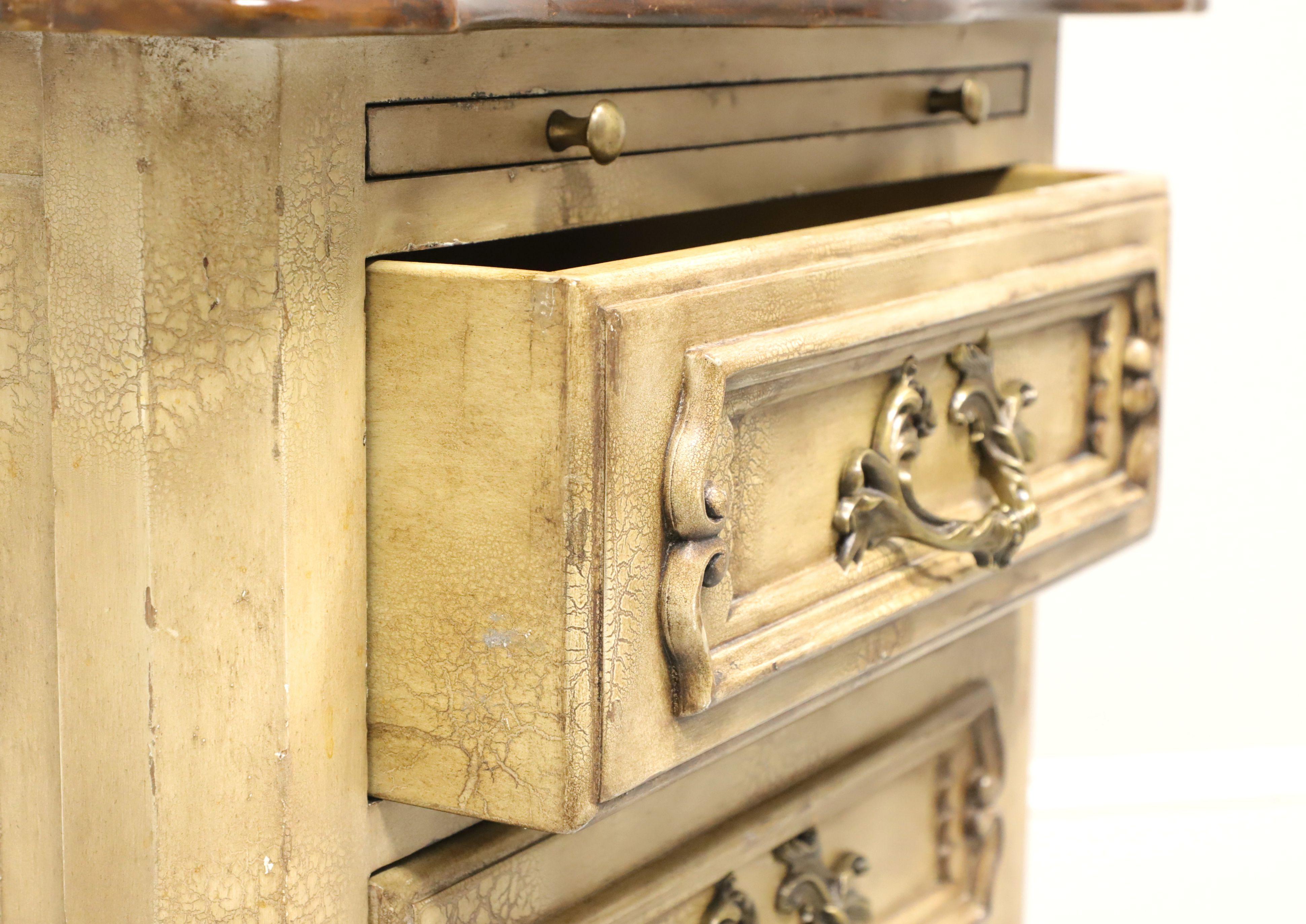 Brass Late 20th Century French Country Style Plank Top Nightstand For Sale