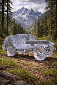 Französischer Range Rover aus Kristall, Ende 20. Jahrhundert, entworfen von C. Nicolas für Daum