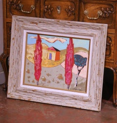 Late 20th Century French Landscape Painting by Jacques Lamy in Frame