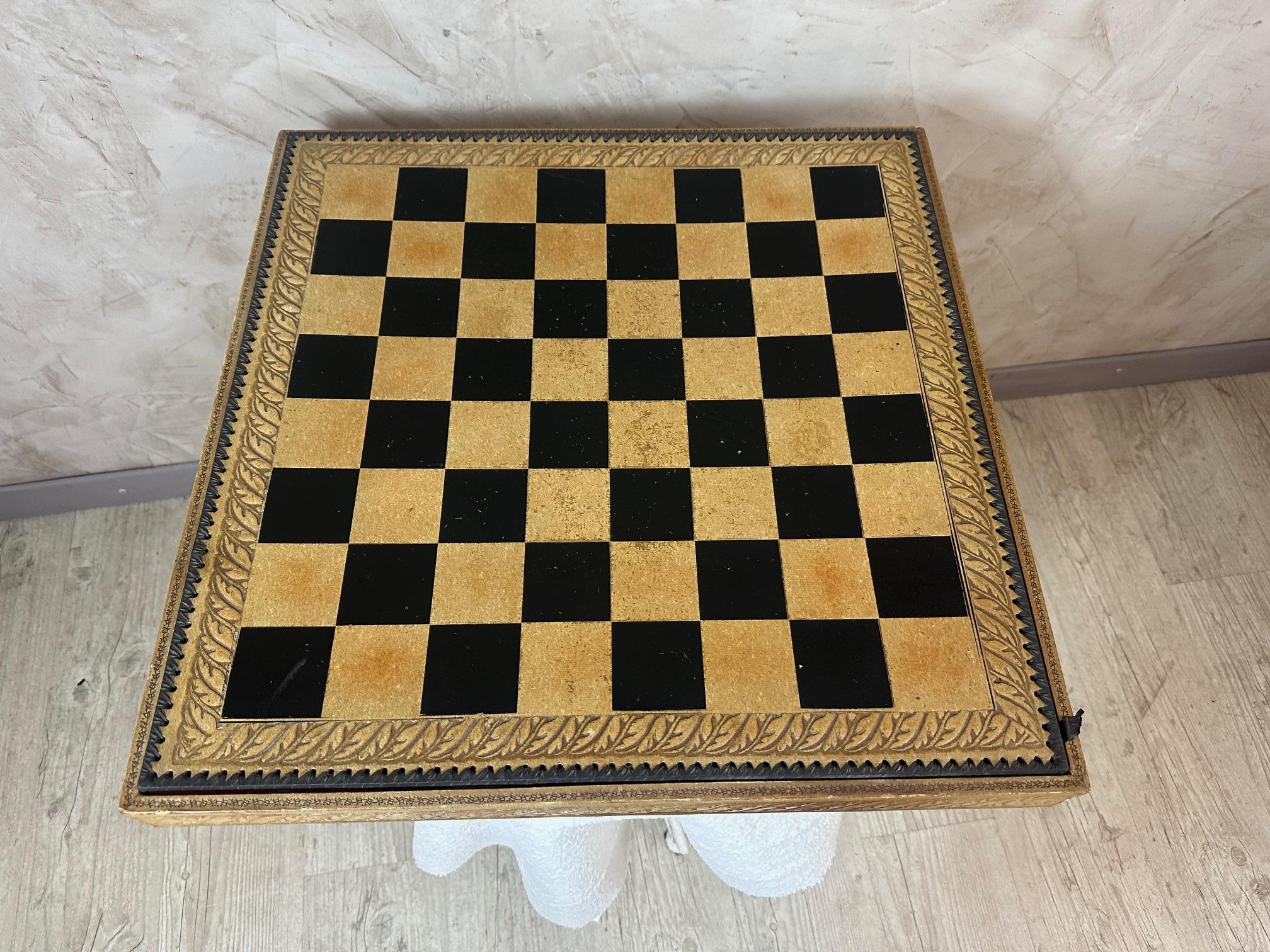 Set di scacchi francese in pelle e metallo della fine del XX secolo, anni '80 in vendita 6