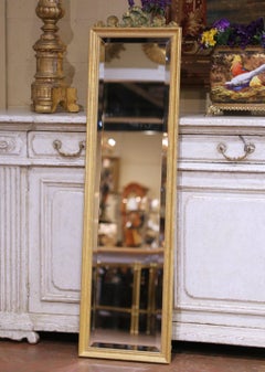 Late 20th Century French Louis XVI Style Giltwood Beveled Floor Mirror