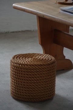 Tavolino / ottomano in corda francese moderno di fine XX secolo, anni '80