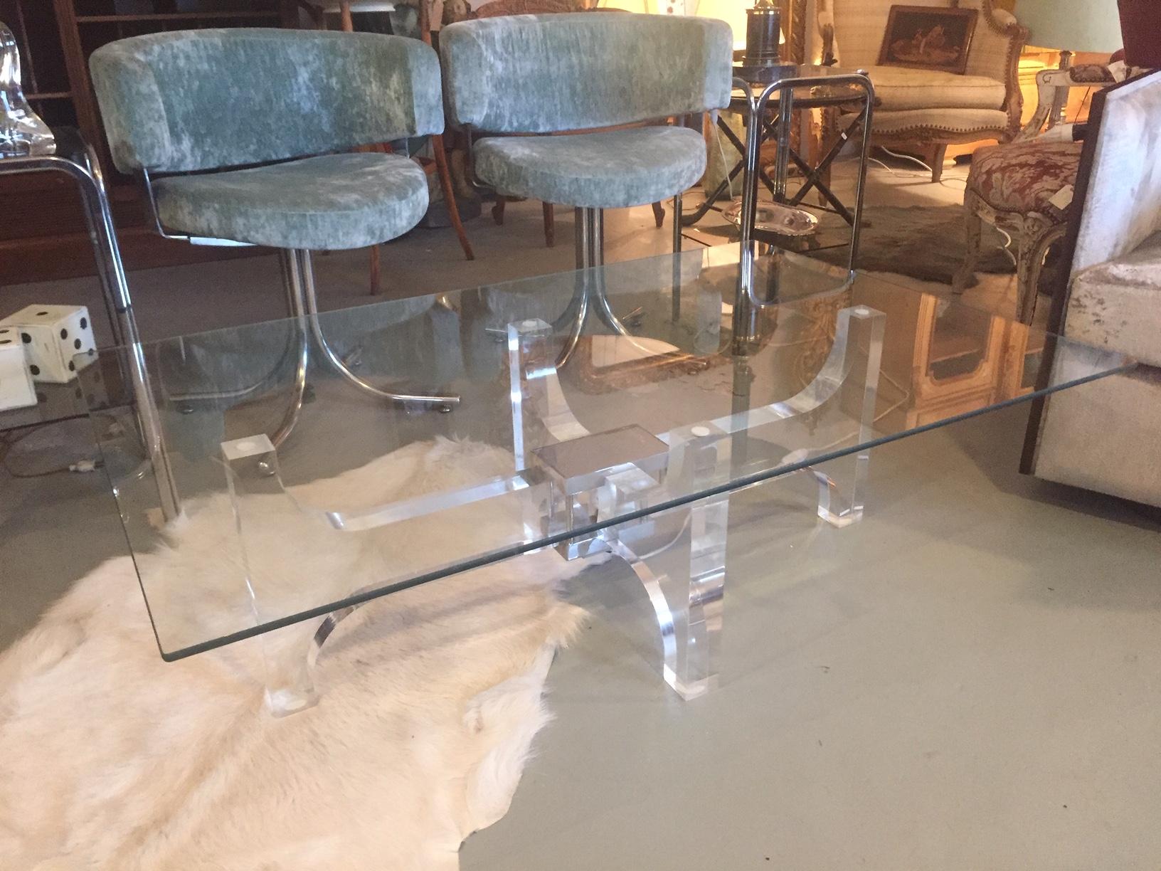 Late 20th Century, French Plexiglass and Light Coffee Table, 1970s 9