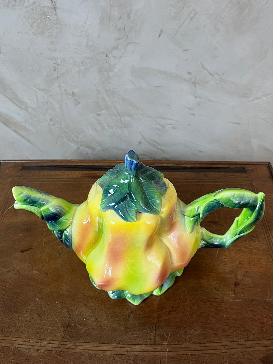Late 20th century French St Clément Ceramic Tea-pot, 1960s For Sale 6