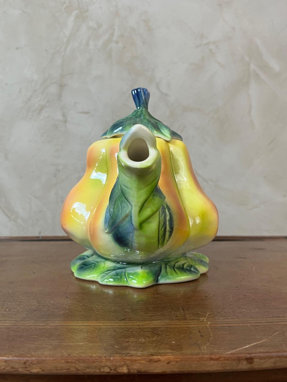 20th Century Late 20th century French St Clément Ceramic Tea-pot, 1960s For Sale