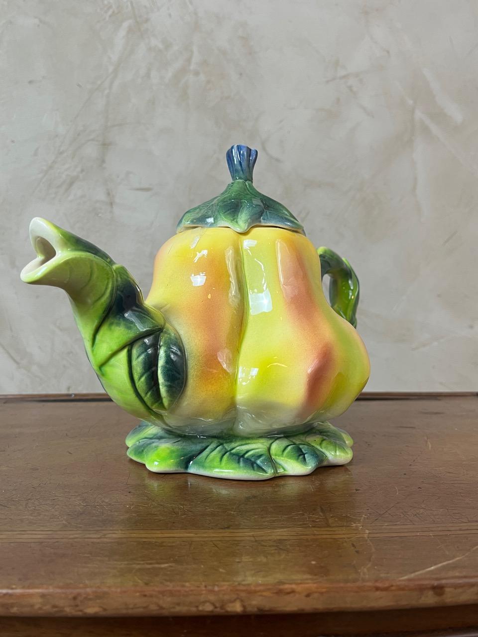 Late 20th century French St Clément Ceramic Tea-pot, 1960s For Sale 1