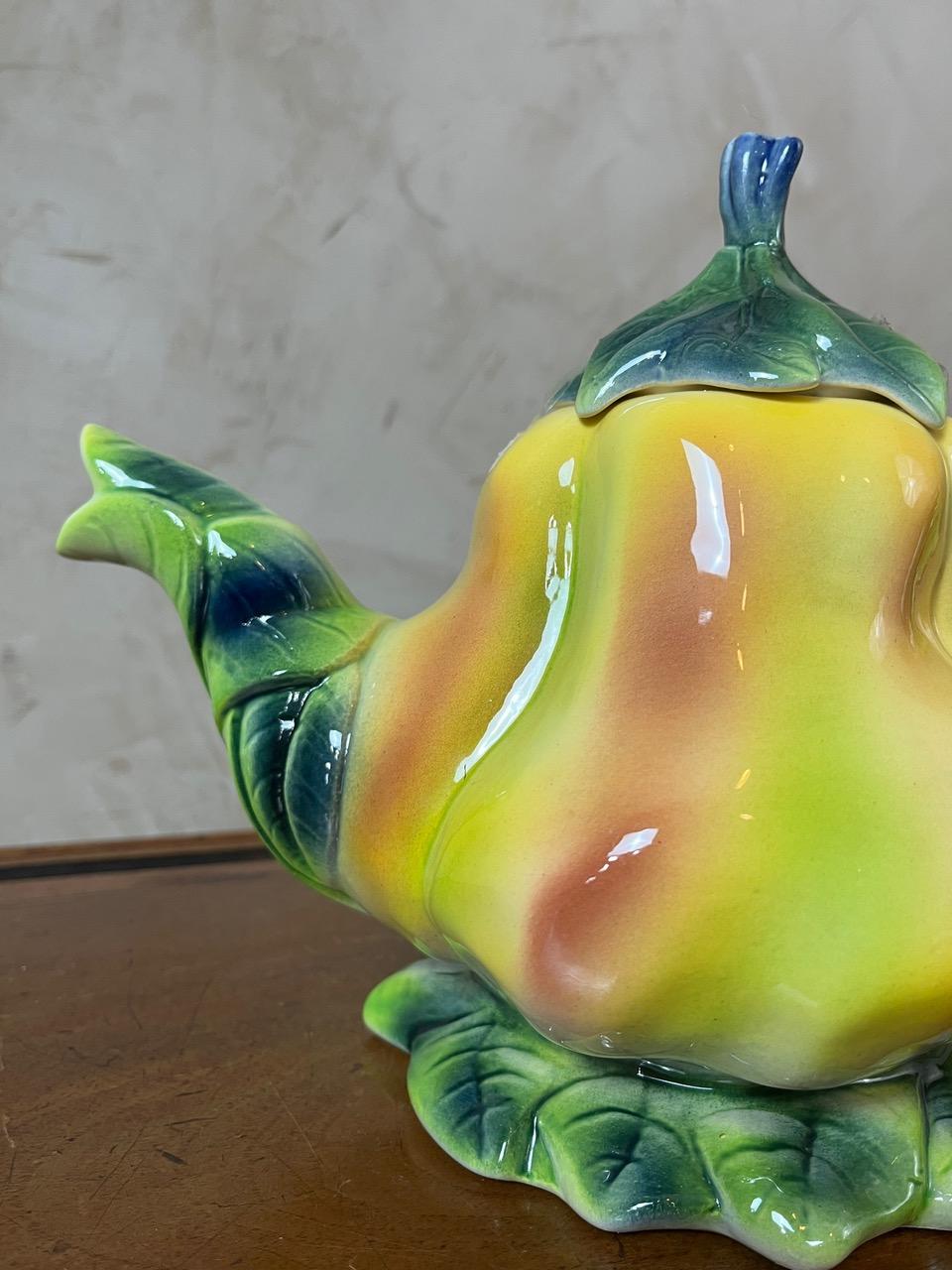 Late 20th century French St Clément Ceramic Tea-pot, 1960s For Sale 4