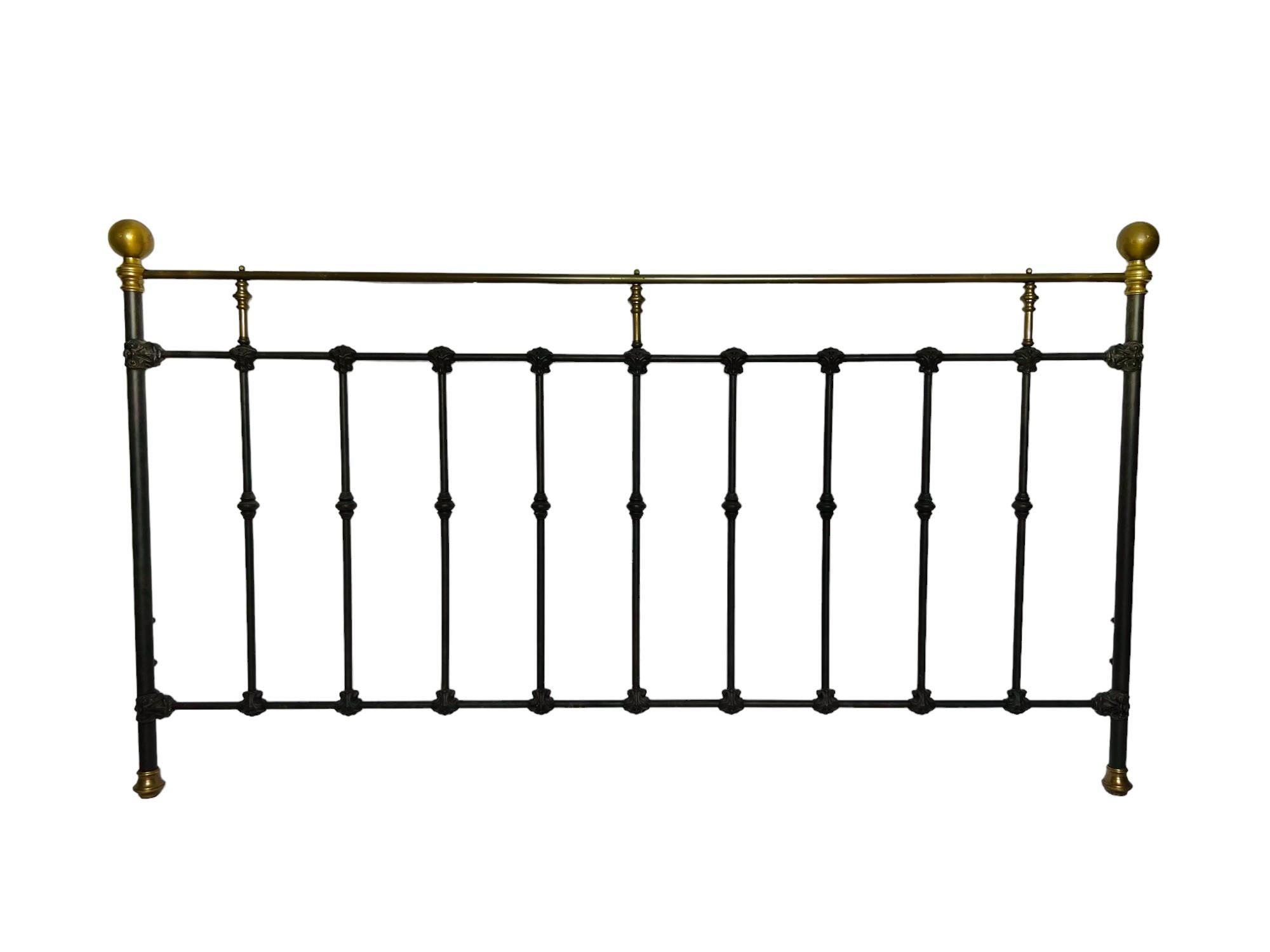 Cast Late 20th Century French Style Metal Headboard & Footboard