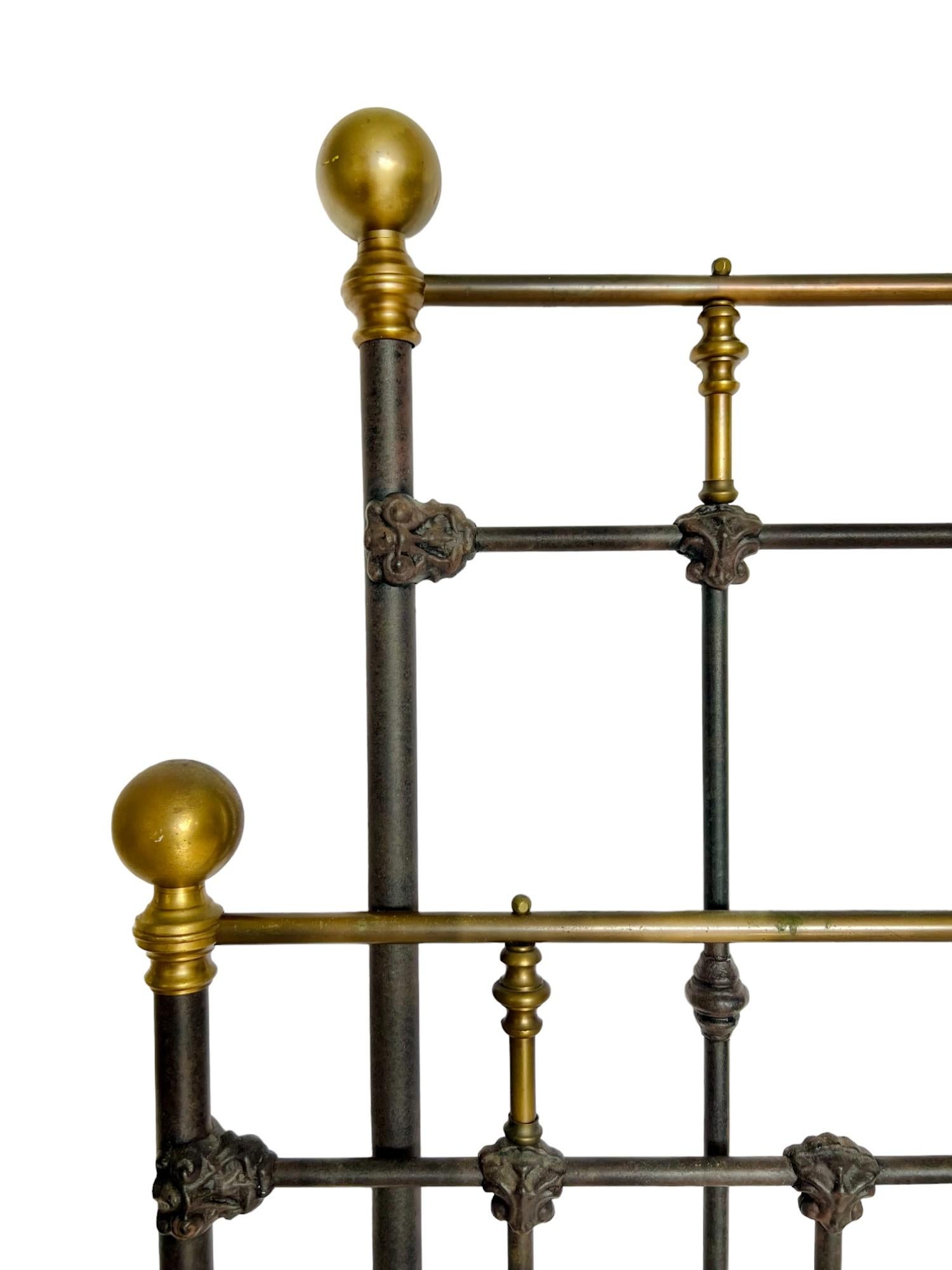 Brass Late 20th Century French Style Metal Headboard & Footboard