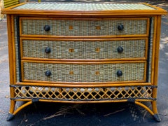 Late 20th Century French Wicker Chest / Commode by Grange