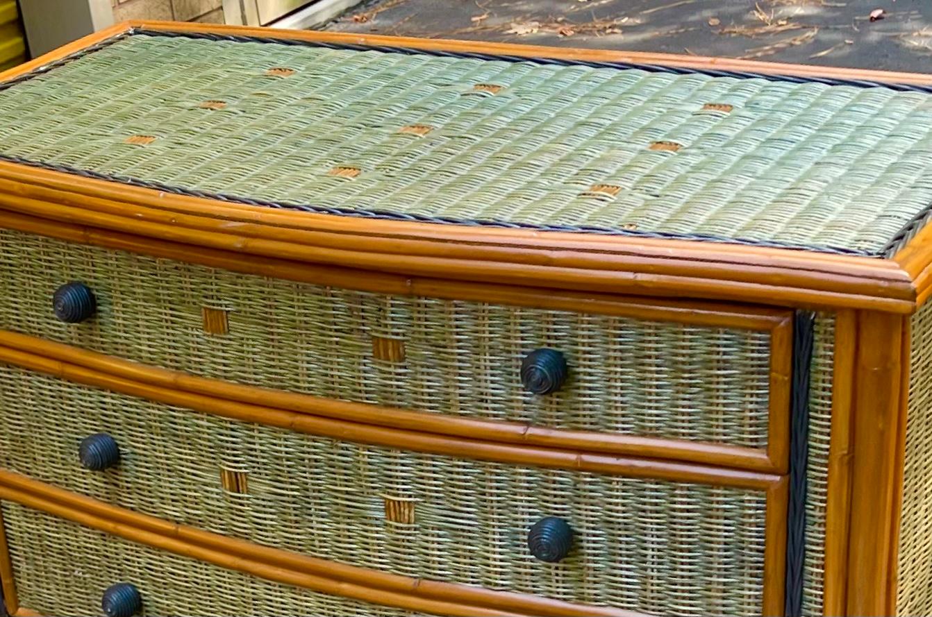 Aesthetic Movement Late 20th Century French Wicker Chest / Commode by Grange