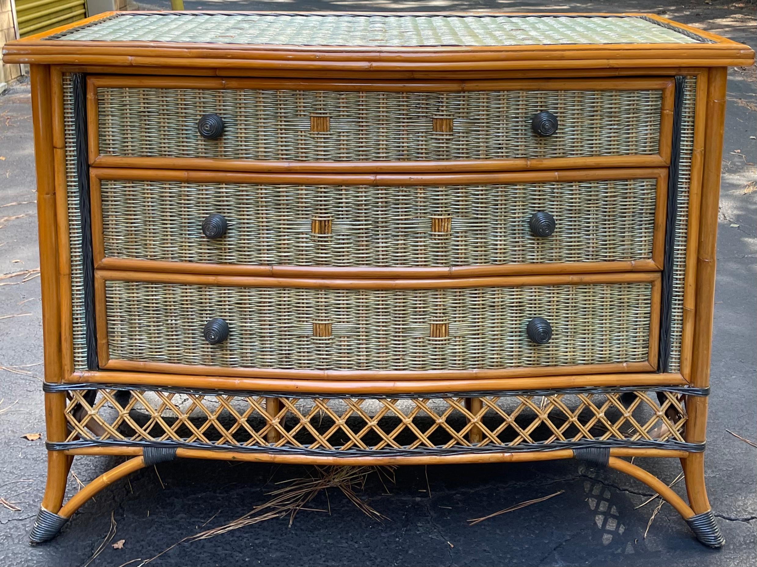 Late 20th Century French Wicker Chest / Commode by Grange 3