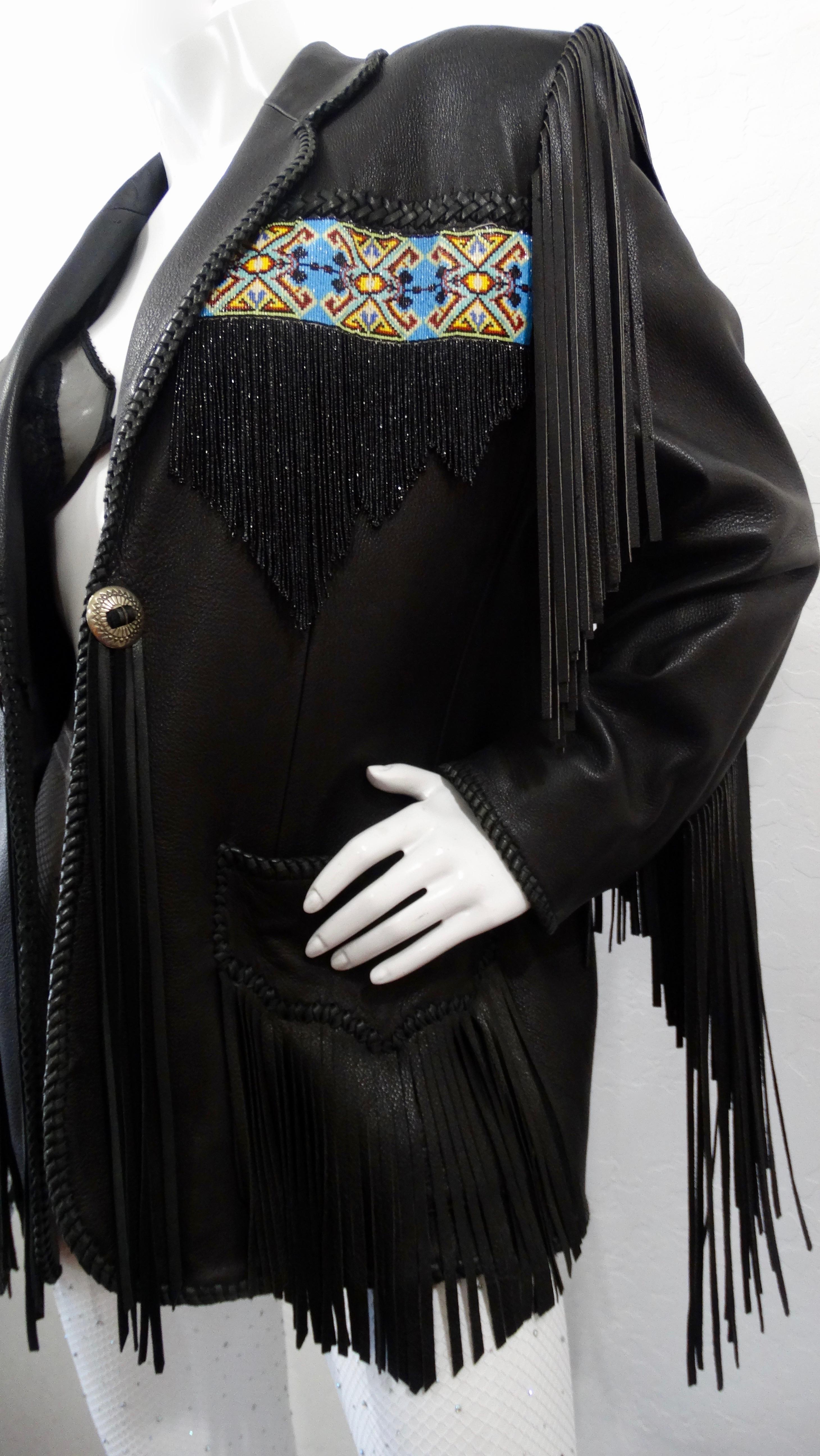 Women's or Men's Fringe Leather Jacket Late 20th-Century 