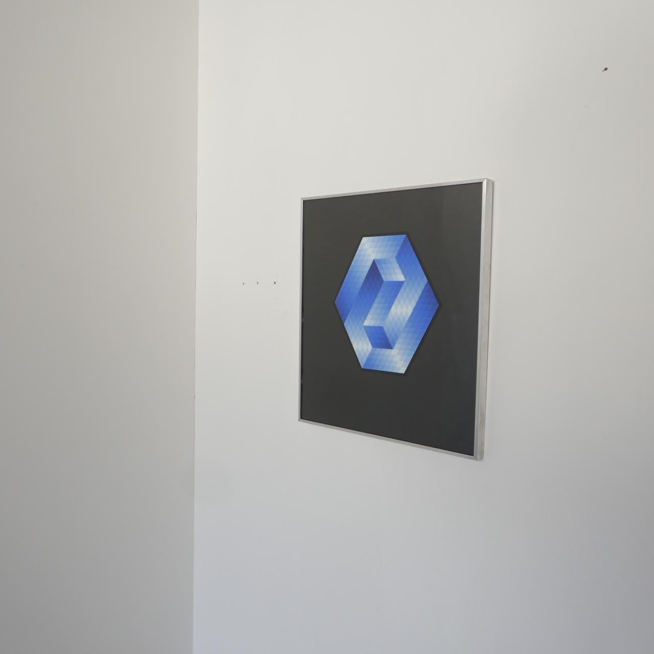 Geometrisches gerahmtes Kunstwerk des späten 20. Jahrhunderts (Papier) im Angebot