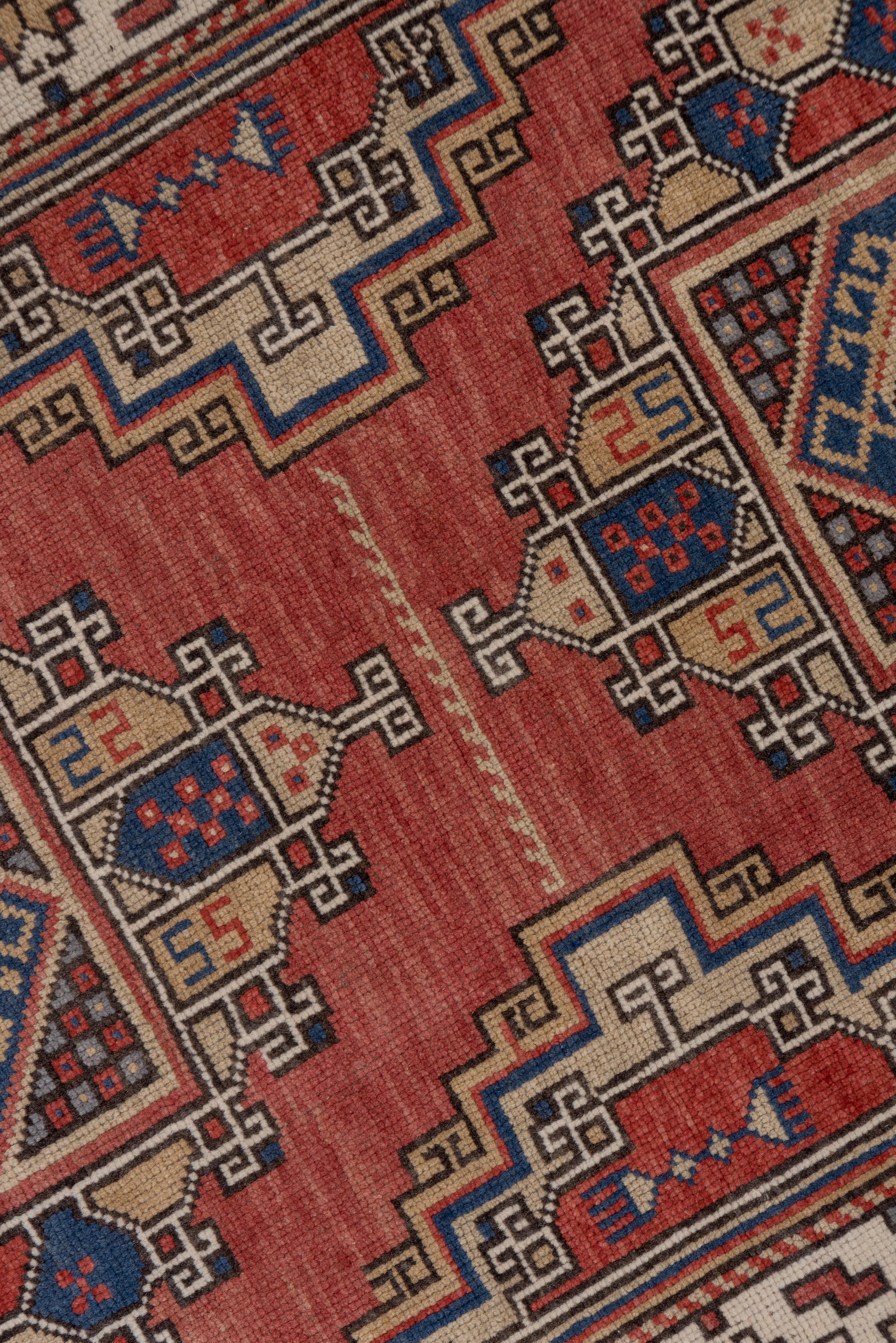 Hand-Knotted Late 20th Century Geometric Oushak Runner For Sale