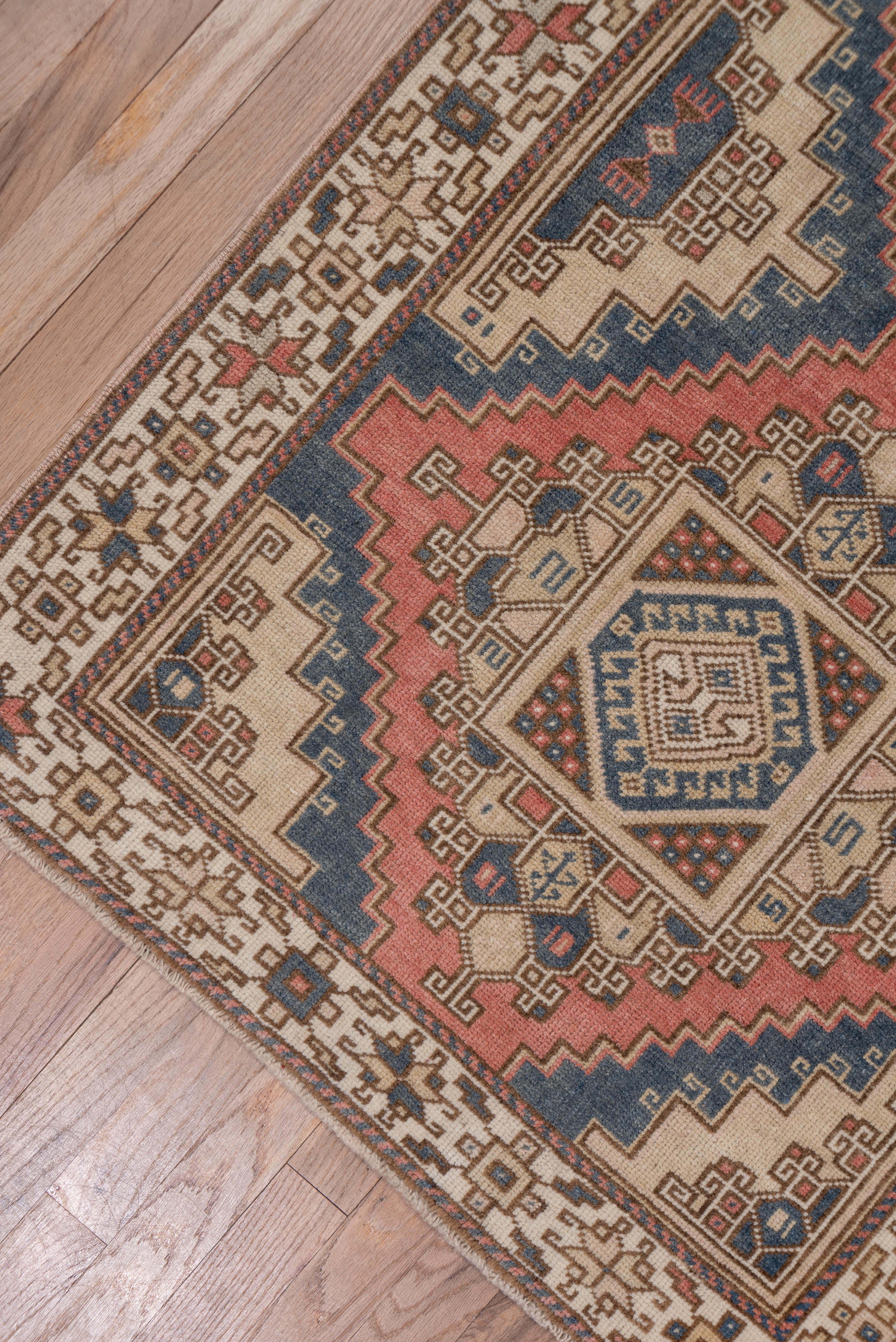 Hand-Knotted Late 20th Century Geometric Oushak Runner For Sale