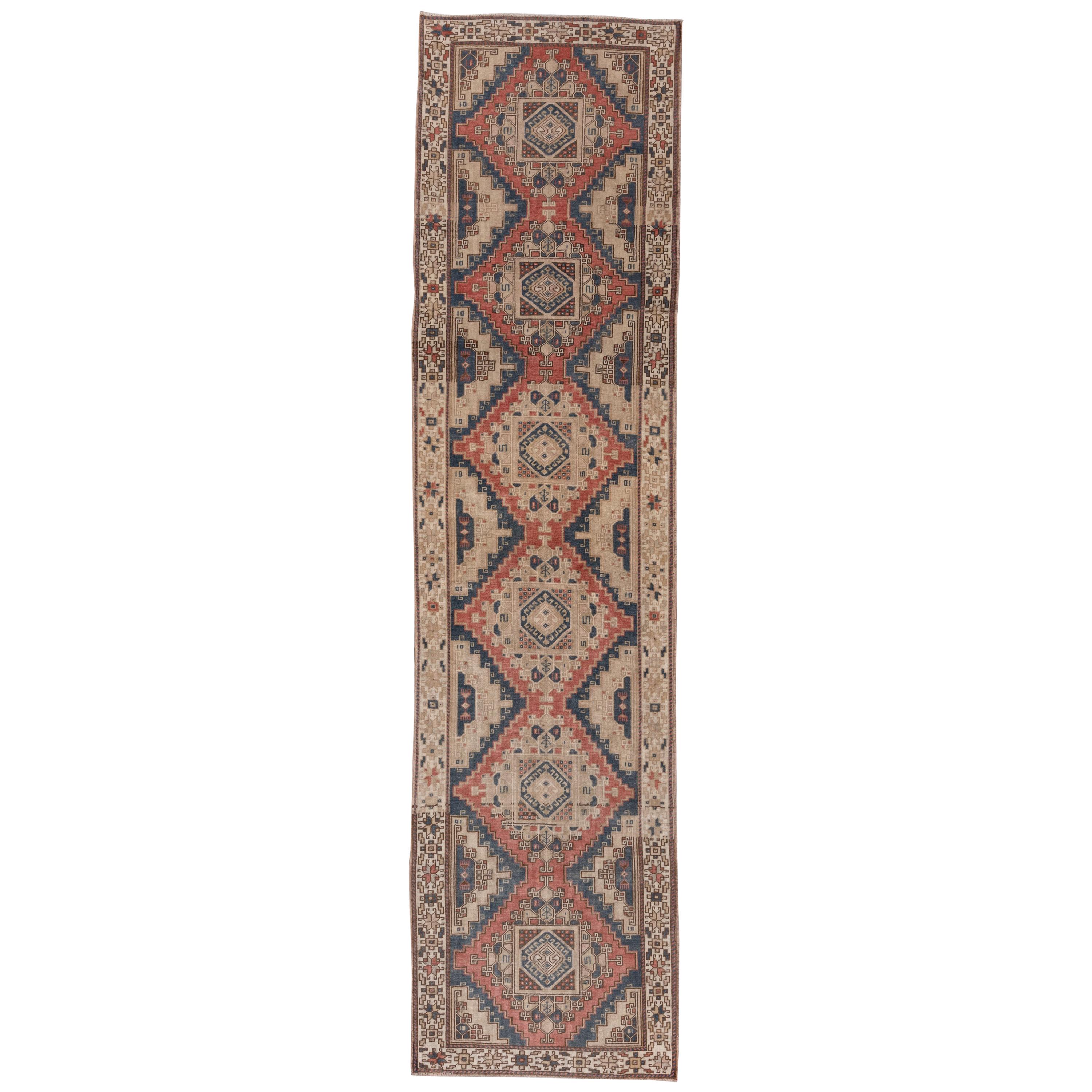 Late 20th Century Geometric Oushak Runner For Sale