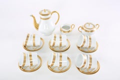 Servicio de café y té en porcelana dorada Haviland Limoges para 12 personas