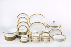 Late 20th Century Gilt Porcelain Dinner Service for Twelve