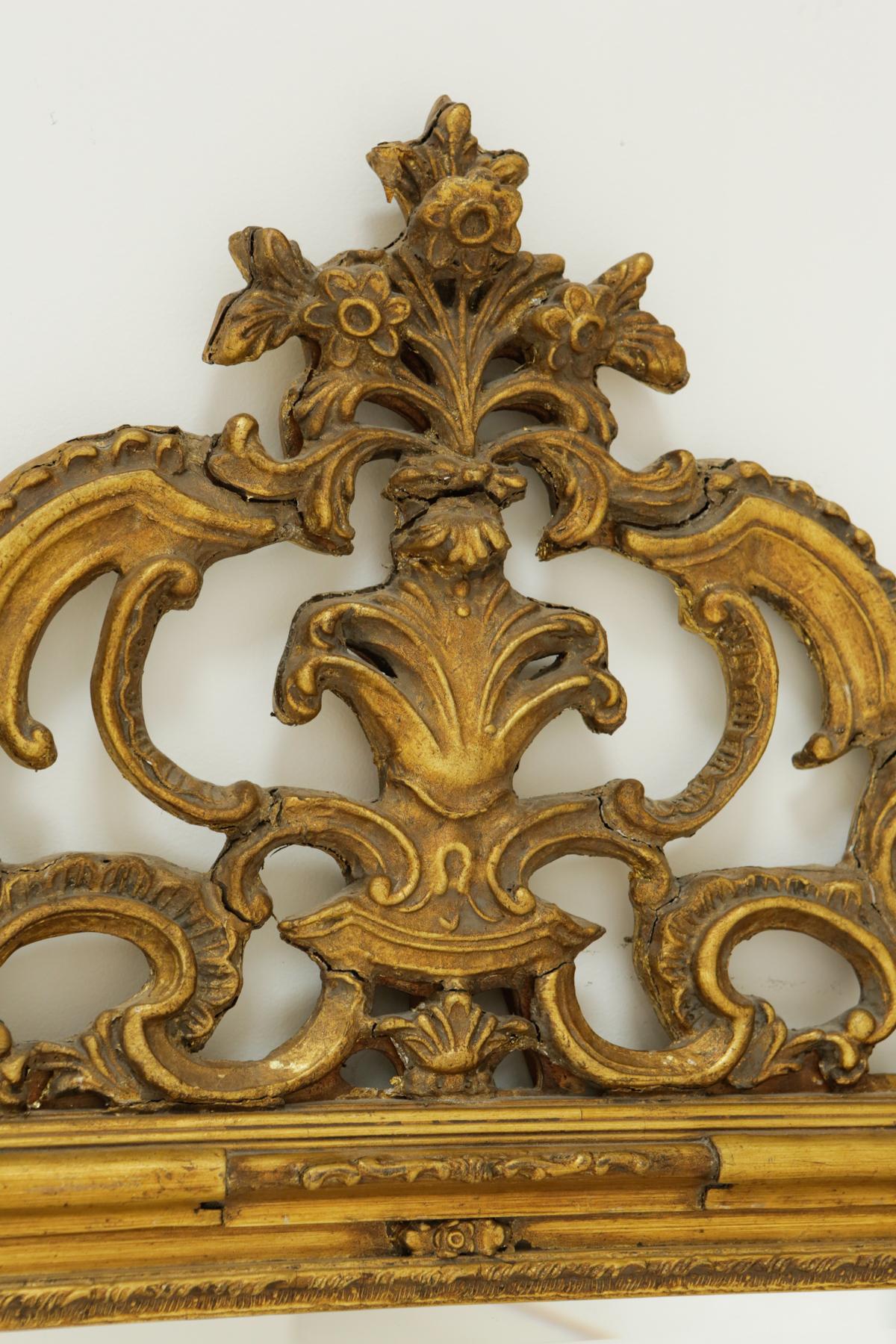 Late 20th Century Giltwood Louis XVI Style Hall Mirror In Good Condition In Armonk, NY