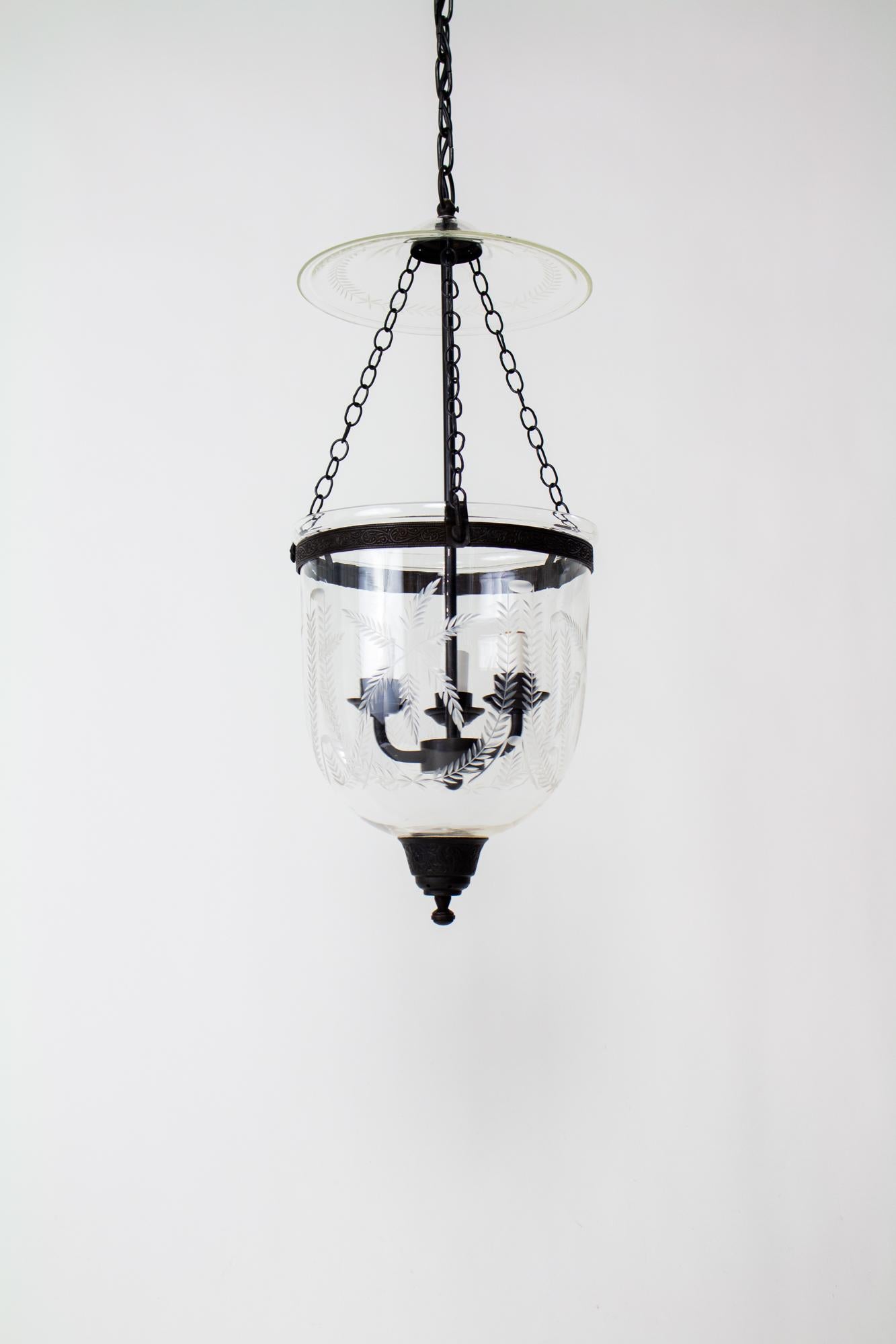 Late 20th Century Glass Bell Jar With Laurel Swag Pattern For Sale 1