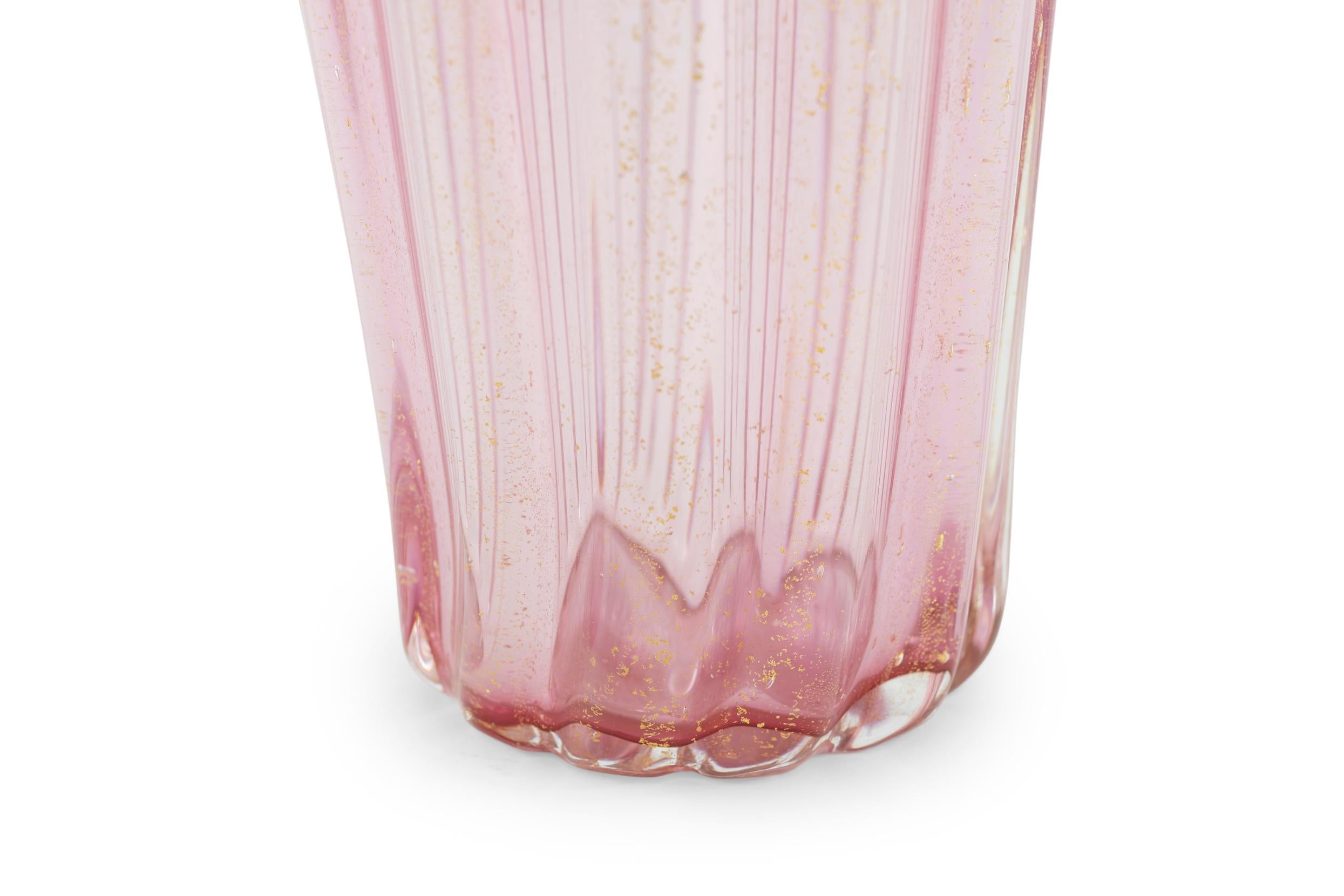 Late 20th Century Gold Flecks Tall Murano Glass Vase 2