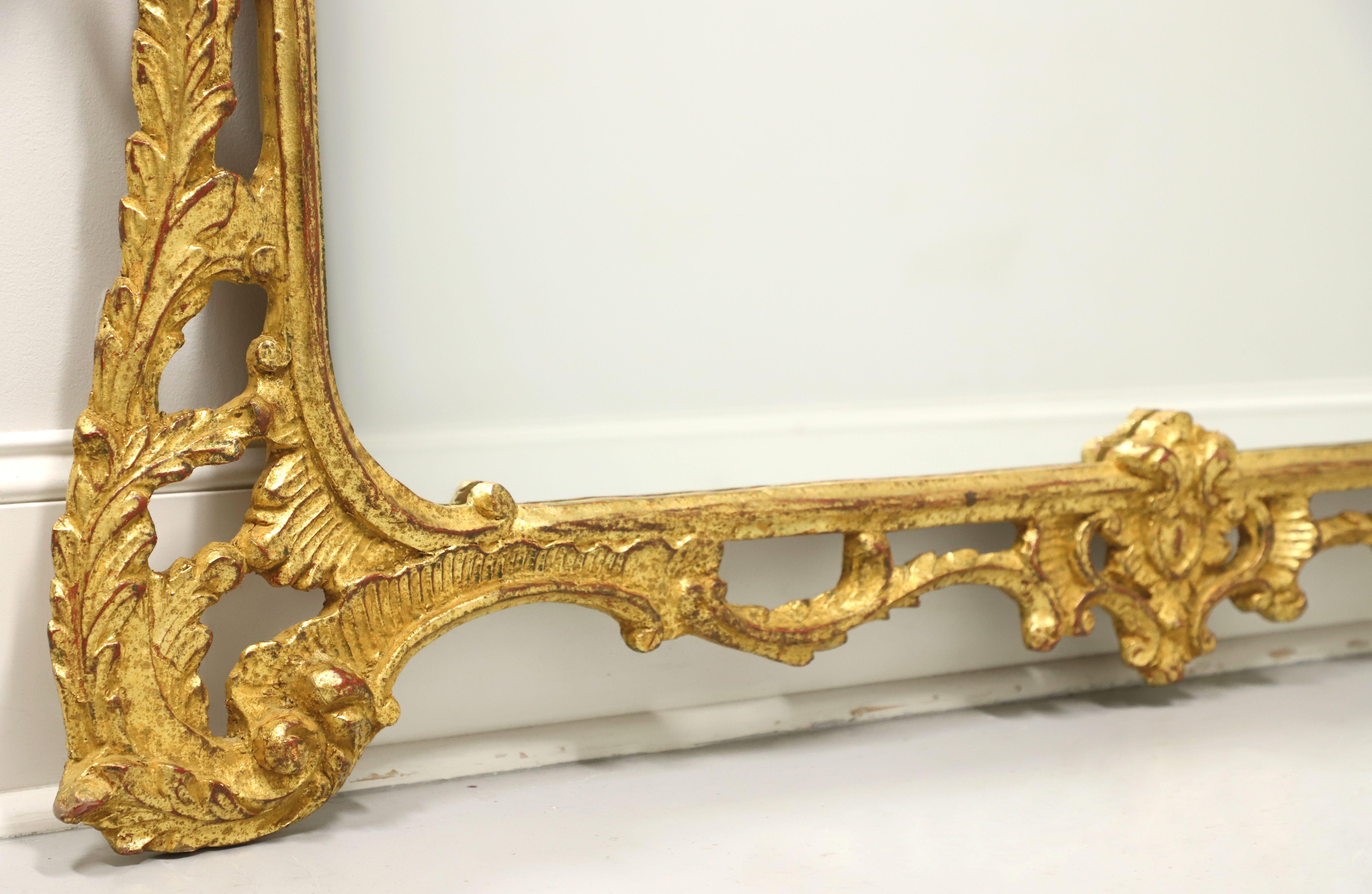 Late 20th Century Gold Gilt Carved French Rococo Style Wall Mirror In Good Condition In Charlotte, NC