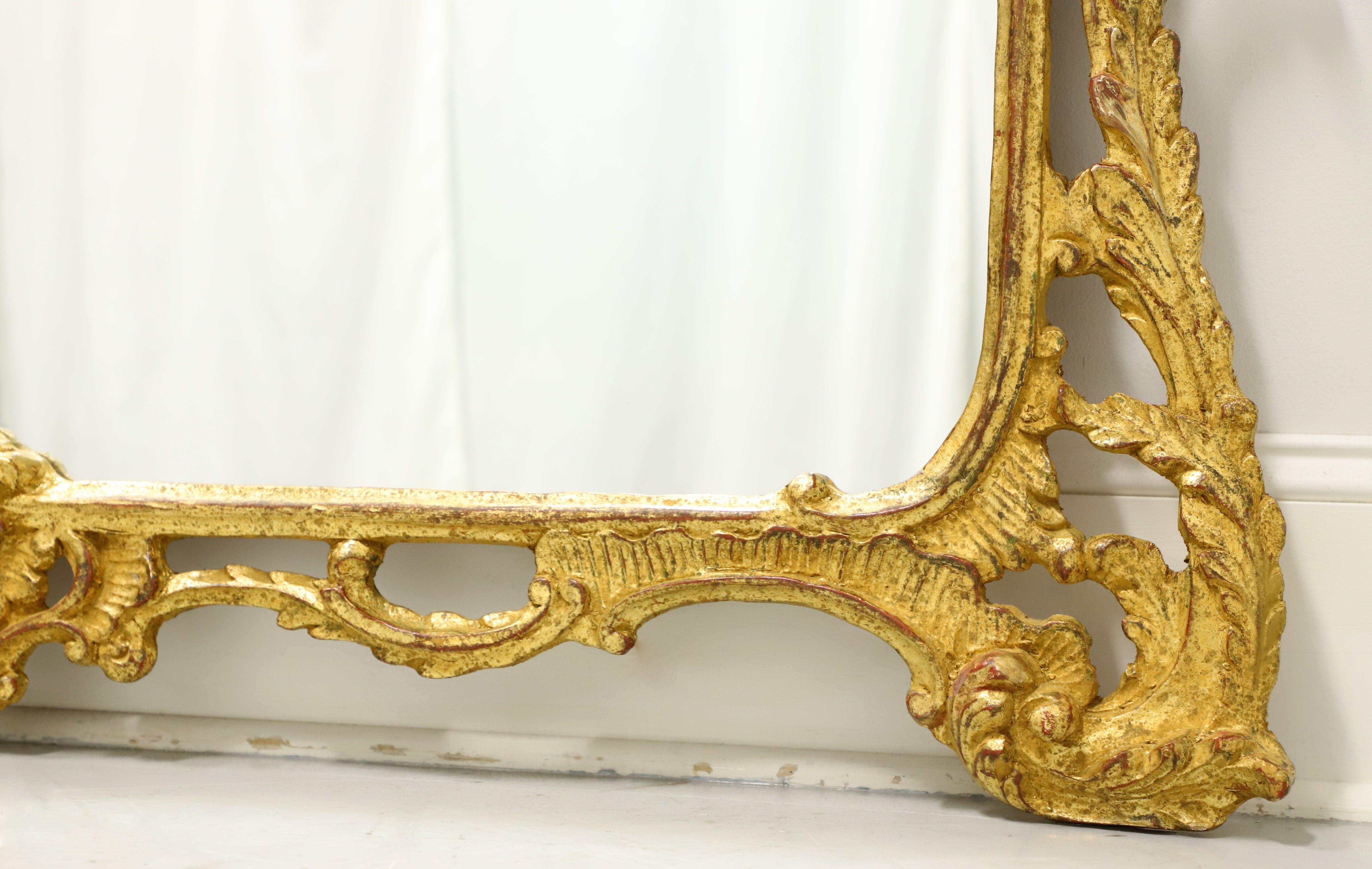 Late 20th Century Gold Gilt Carved French Rococo Style Wall Mirror 1