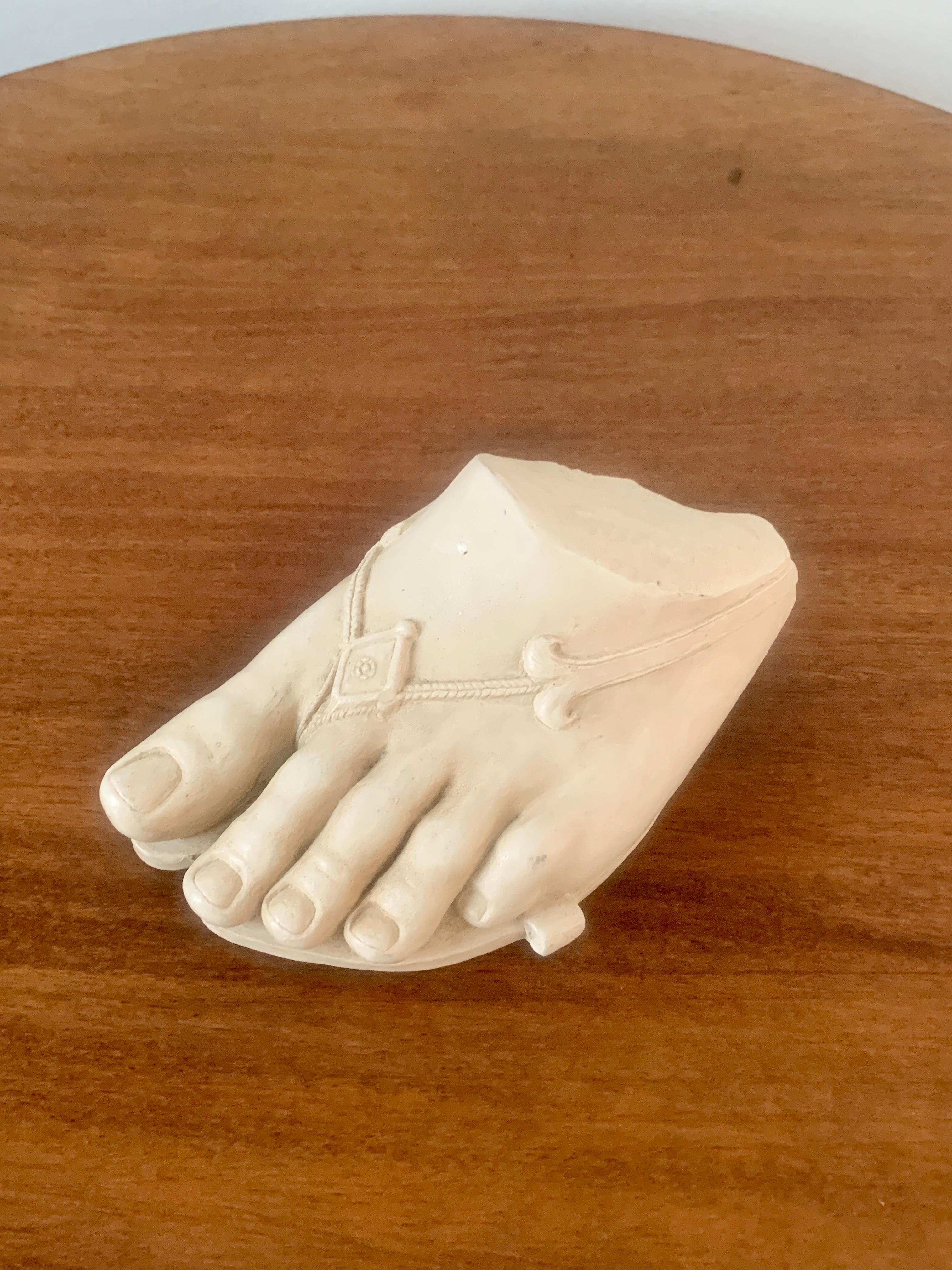 Late 20th Century Grand Tour Style Plaster Foot of Colossus In Good Condition For Sale In Elkhart, IN