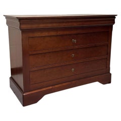 Late 20th Century Grange Louis Philippe Three Drawer Cherry Commode