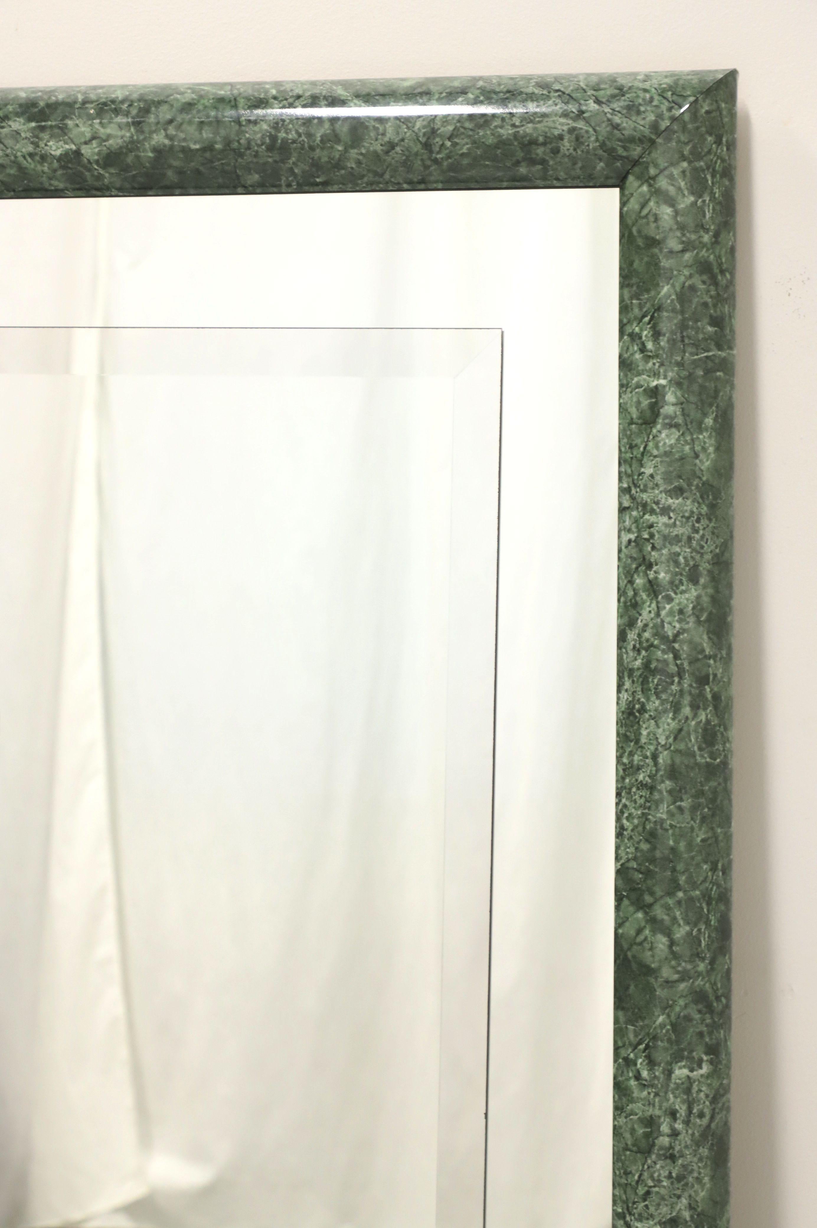 Modern Late 20th Century Green Faux Marble Contemporary Wall Mirror For Sale