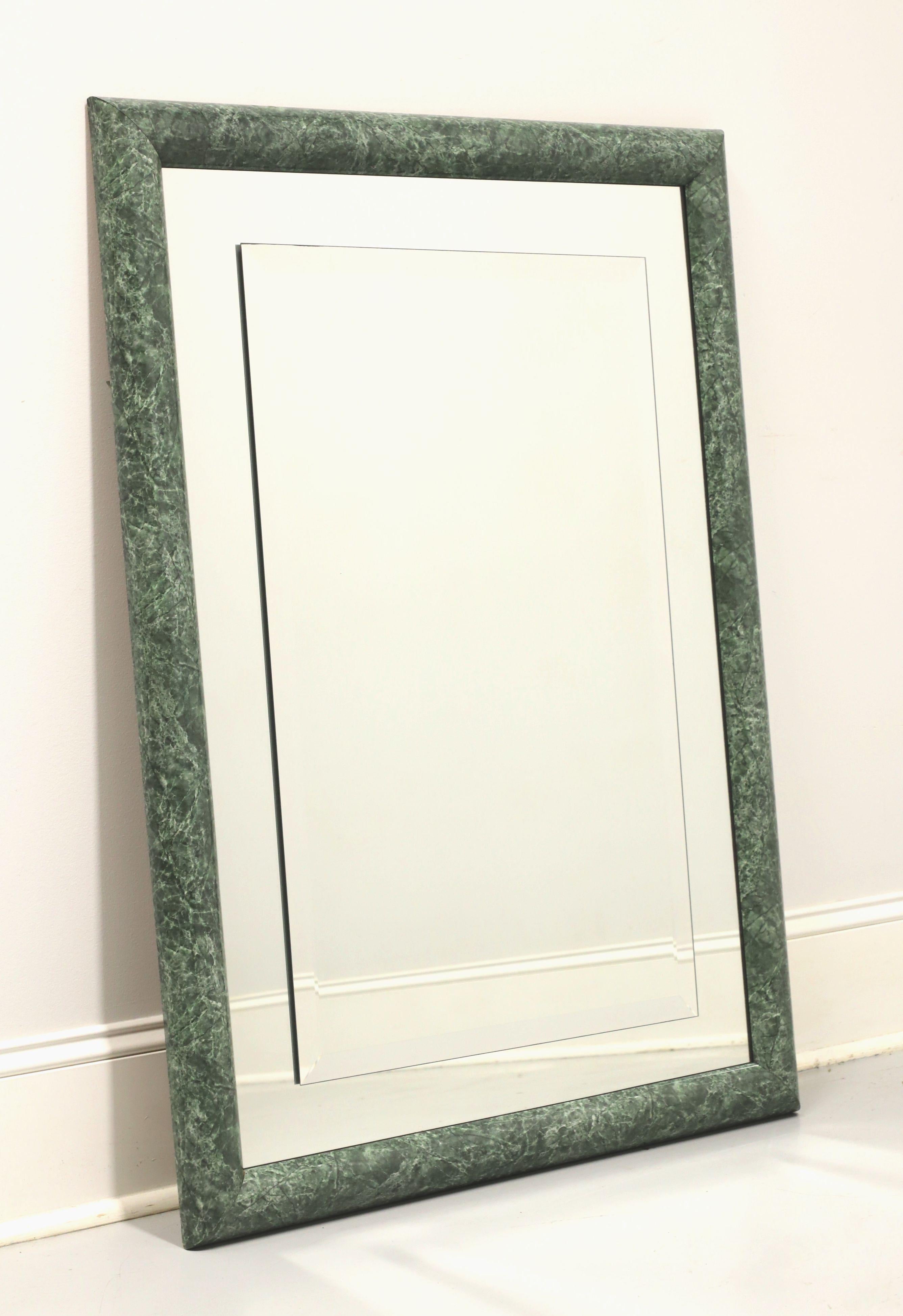 Late 20th Century Green Faux Marble Contemporary Wall Mirror For Sale 1