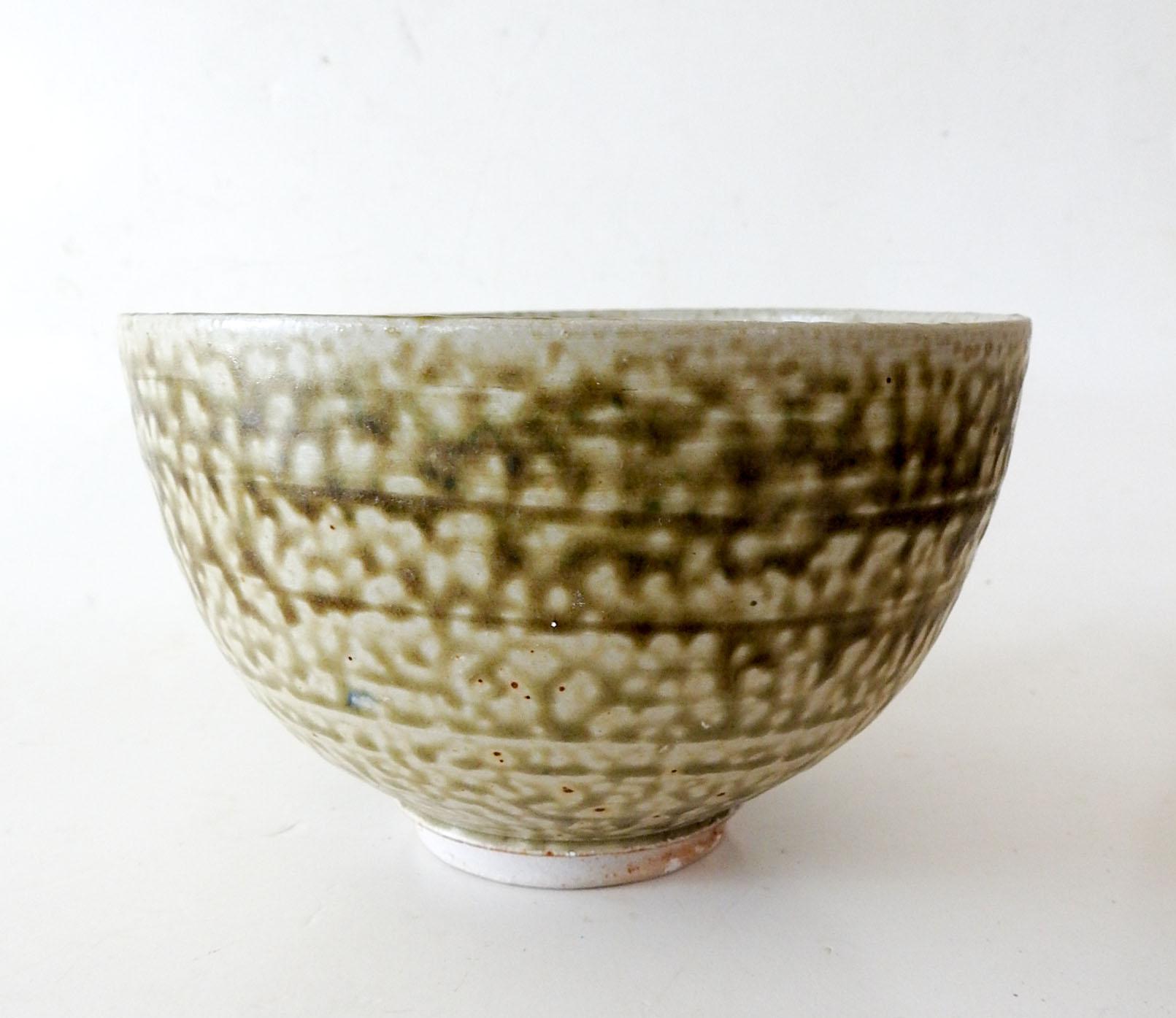 American Late 20th Century Green Salt Glaze Pottery Bowl For Sale