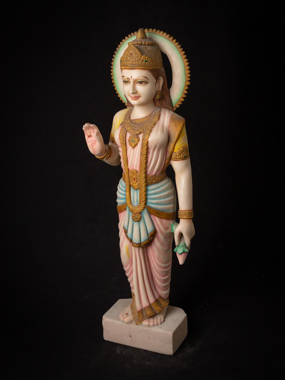 Late 20th century hand carved marble stone Lakshmi statue from In dia For Sale 5