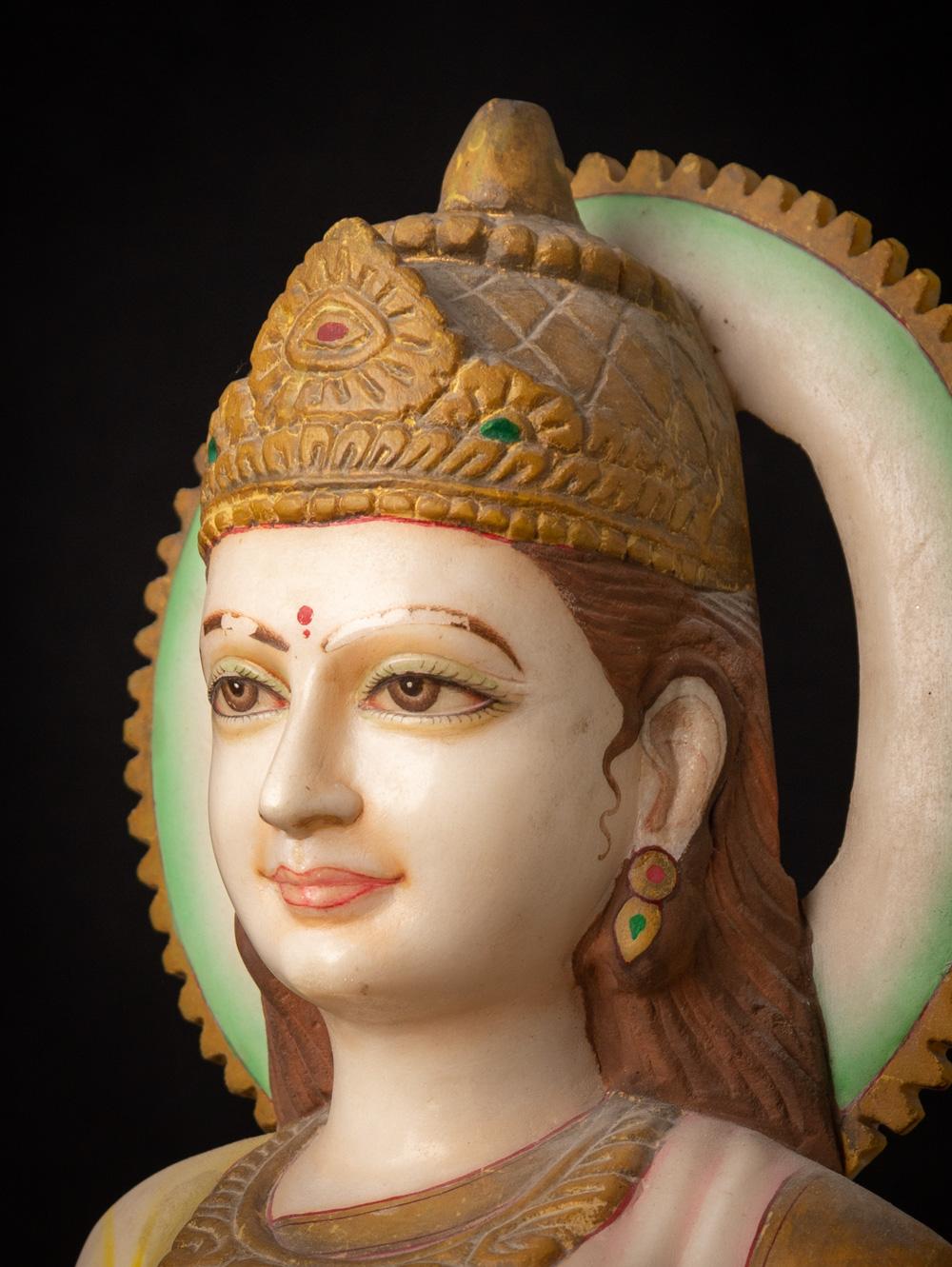 Late 20th century hand carved marble stone Lakshmi statue from In dia For Sale 6