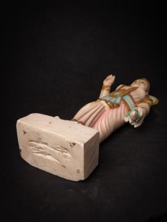 Late 20th century hand carved marble stone Lakshmi statue from In dia