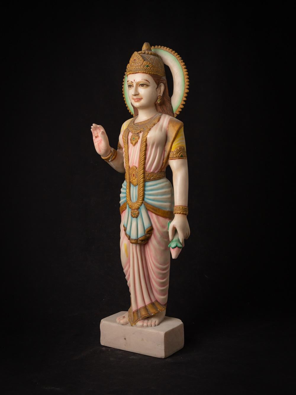 Late 20th century hand carved marble stone Lakshmi statue from In dia For Sale 14