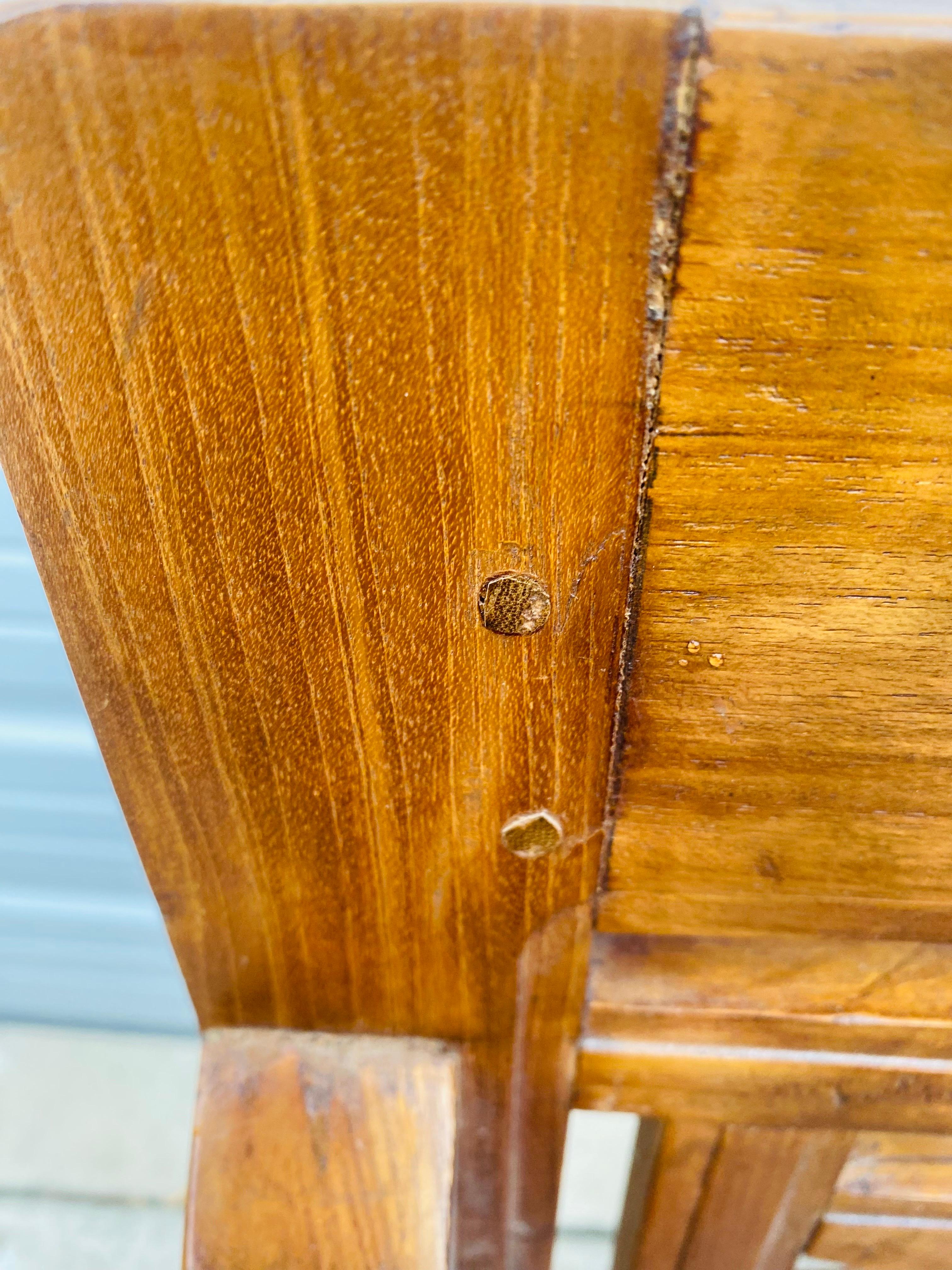 Late 20th Century Late 20th century hand carved teak decorator bench. For Sale