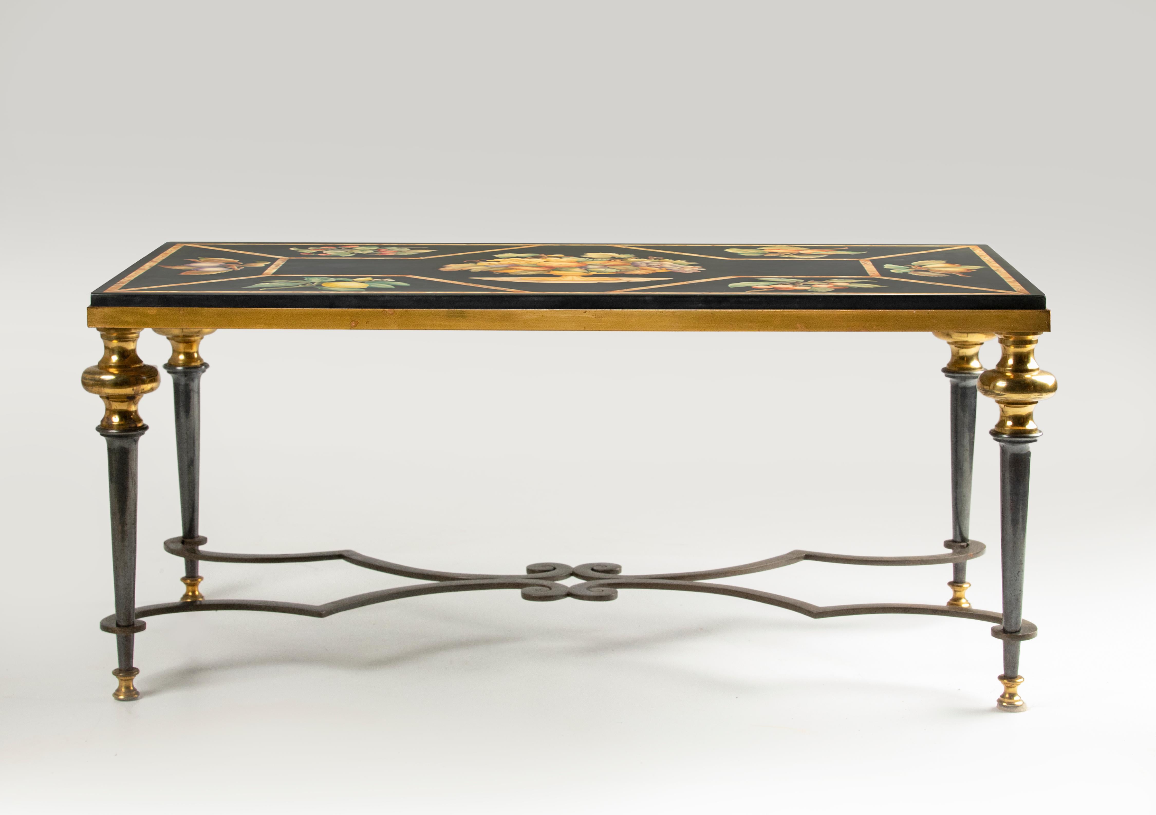 Late 20th Century Hand Crafted Scagliola Coffee Table For Sale 1