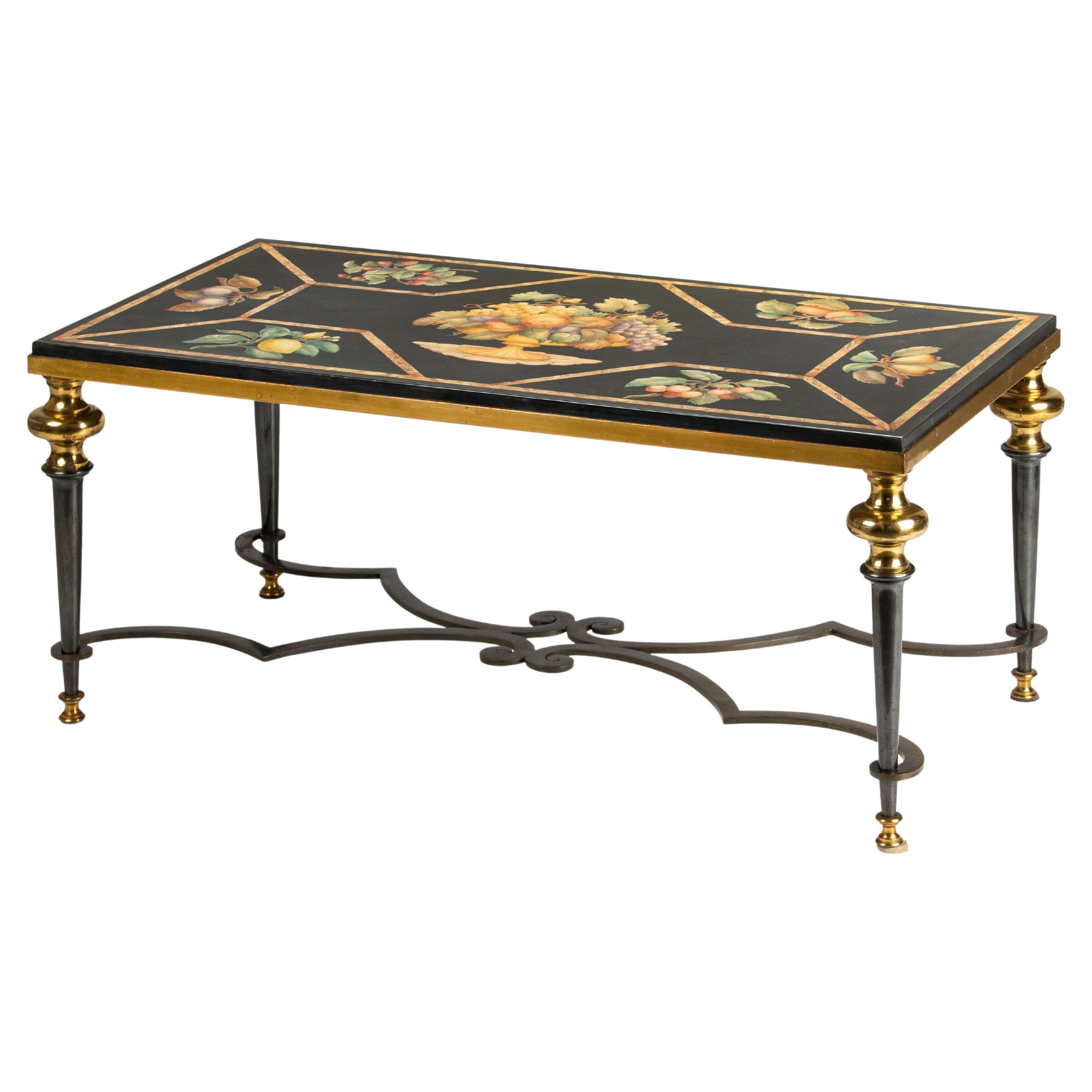 Table basse Scagliola de la fin du 20e siècle, fabriquée à la main en vente
